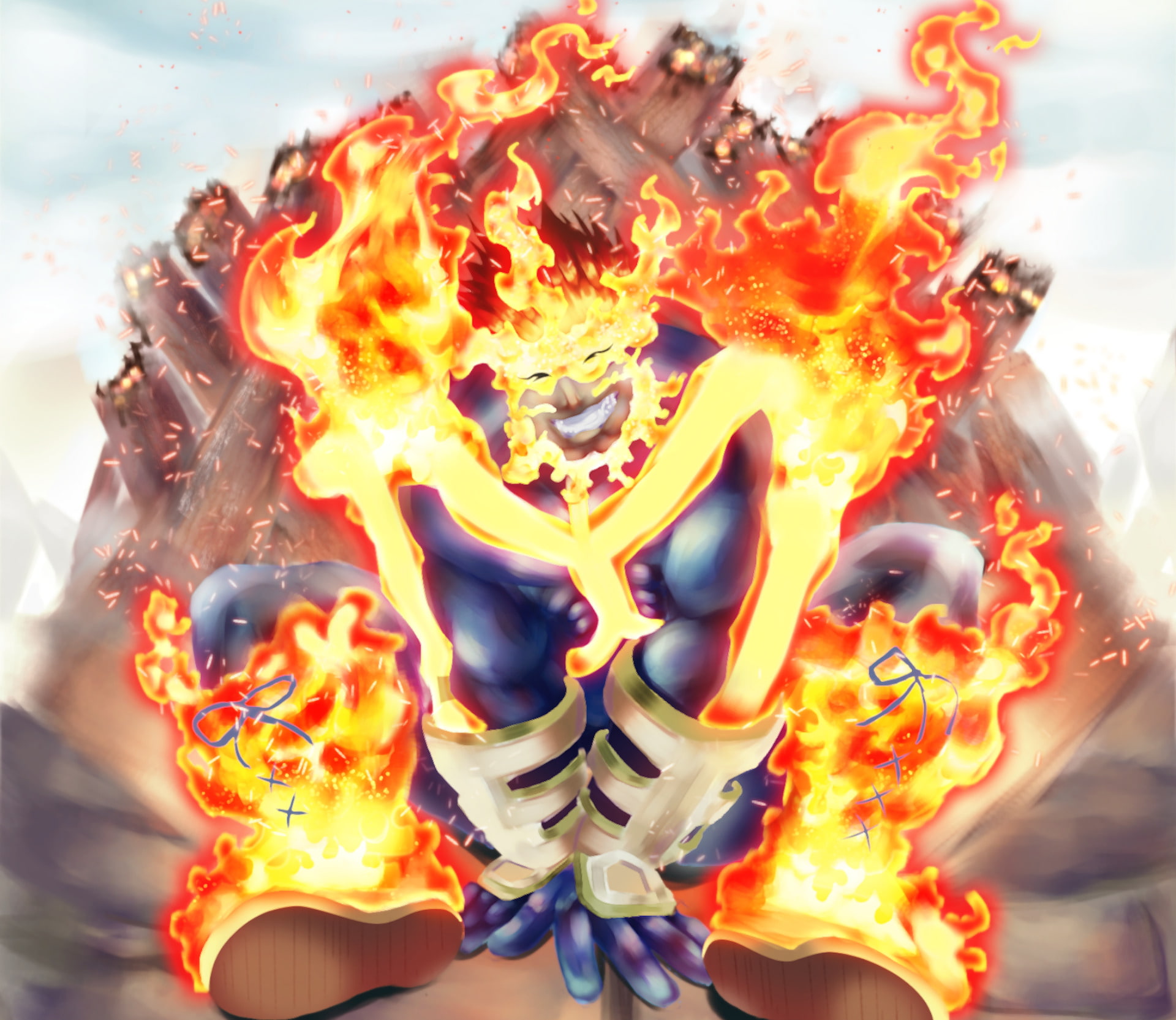 1080P, Endeavor (Boku no Hero Academia), Anime, My Hero Academia, Enji Todoroki, HD Wallpaper