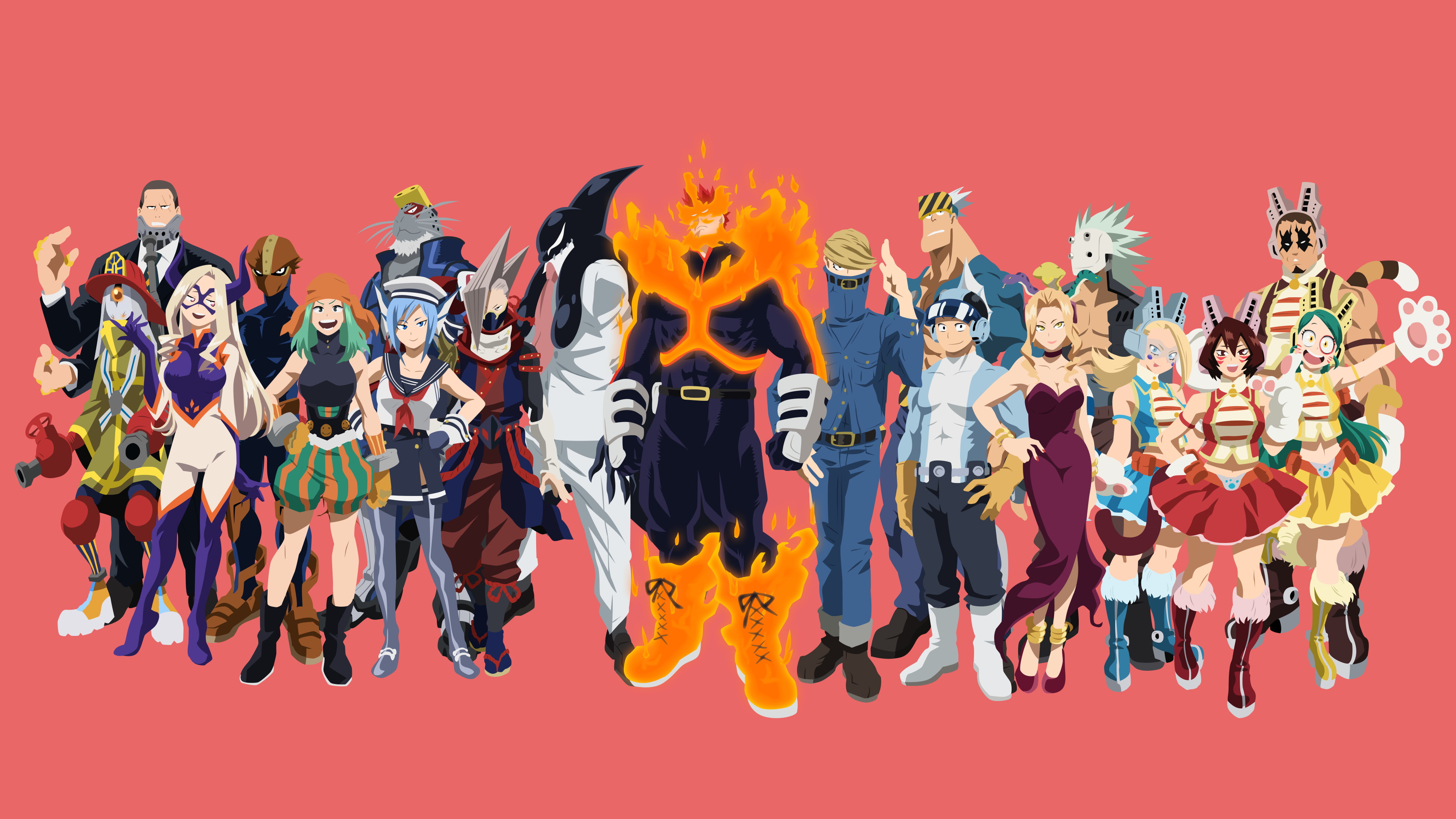 Ryuko Tsuchikawa, Gunhead (Boku no Hero Academia), Shinji Nishiya, Kugo Sakamata, 4K, Sirius (My Hero Academia), Masaki Mizushima, Enji Todoroki, Death Arms, HD Wallpaper