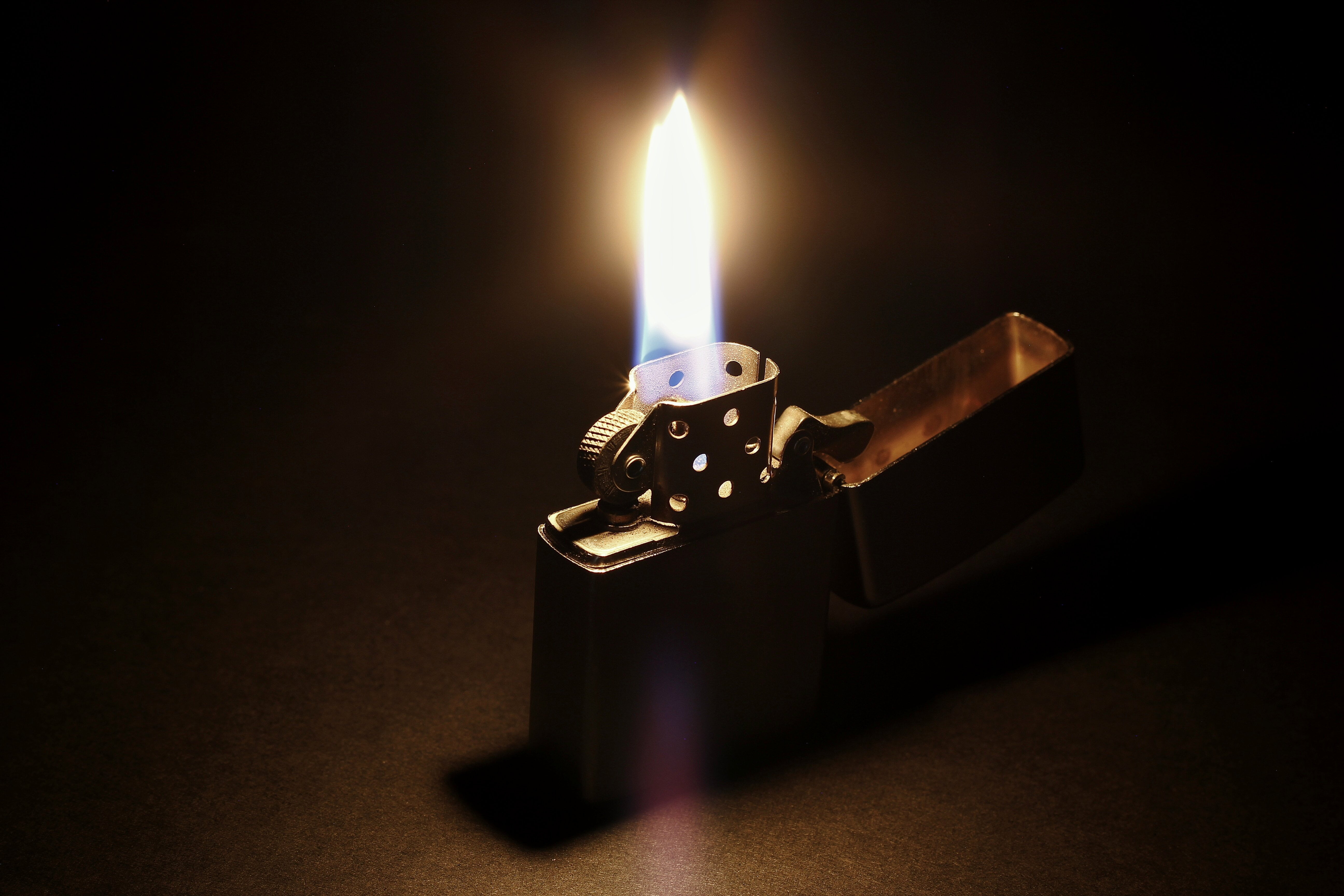 Zippo, fire, light, lighter, 5K, darkness, HD Wallpaper