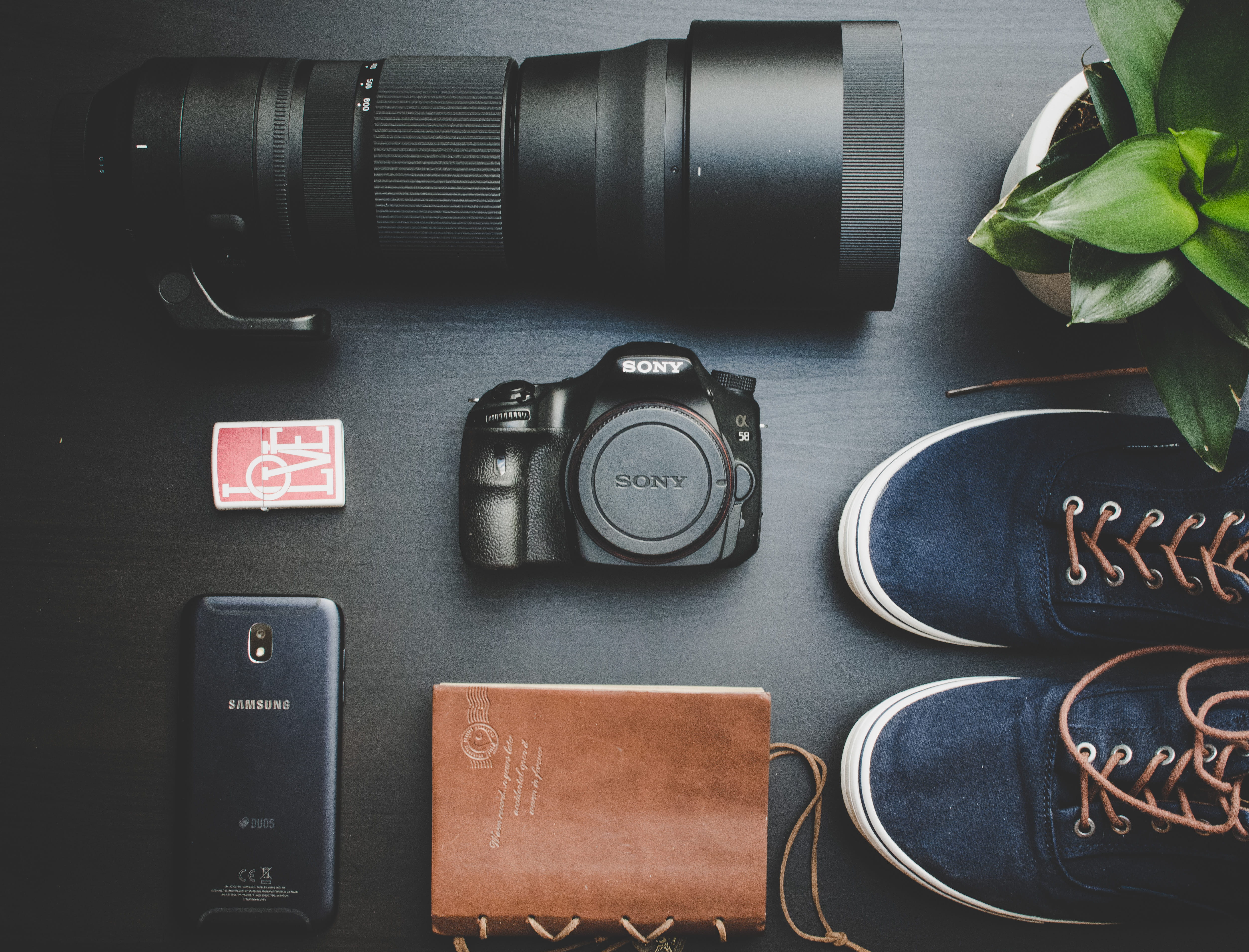 top, black color, view, communication, 4K, cellphone, no people, shoes, close-up, phone, shutter, photography themes, western script, camera equipment, HD Wallpaper
