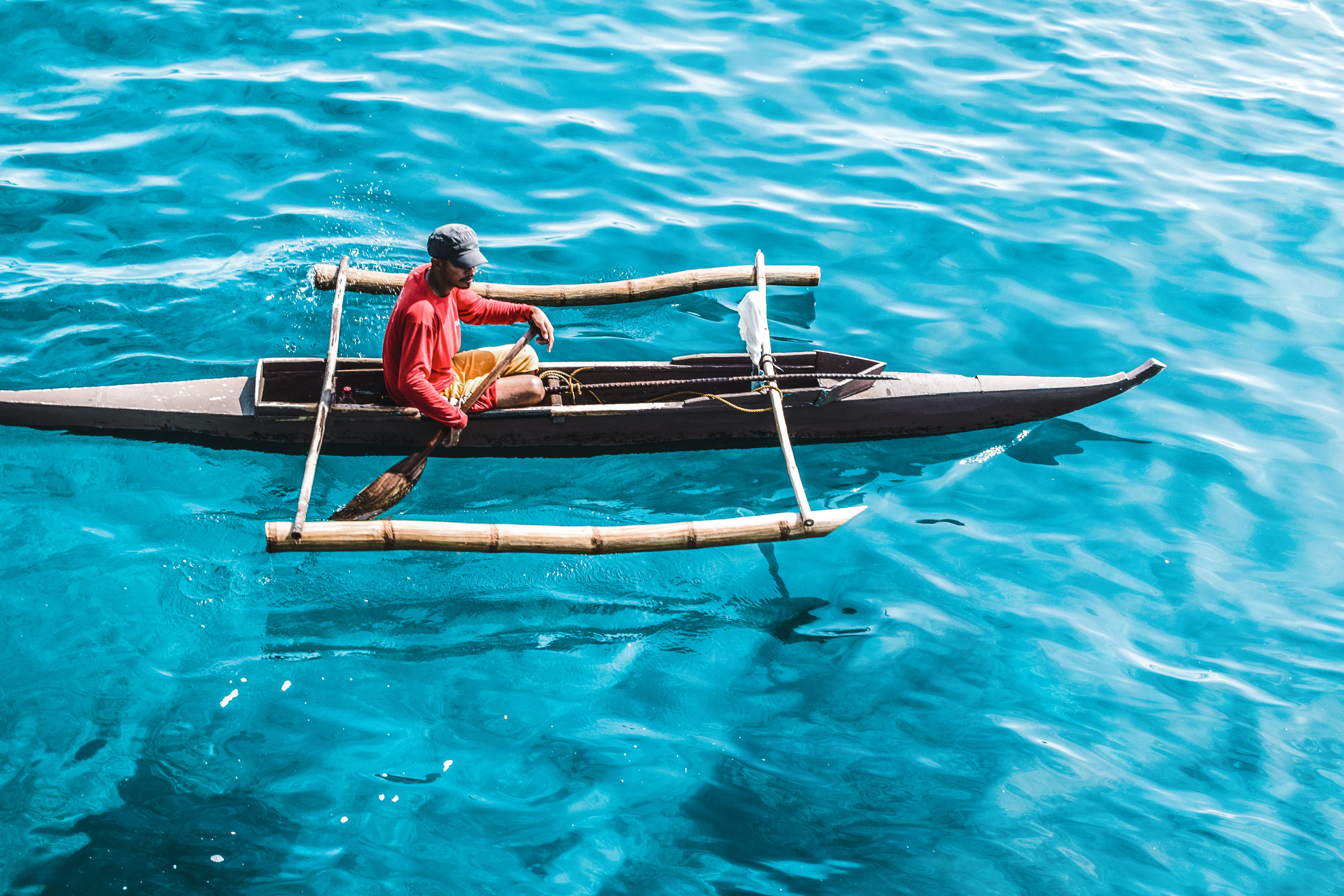 sports, man, people, leisure activity, lifestyles, nature, outdoors, full length, cebu city, transportation, water, shirtless, row, sea, person, nautical vessel, HD Wallpaper