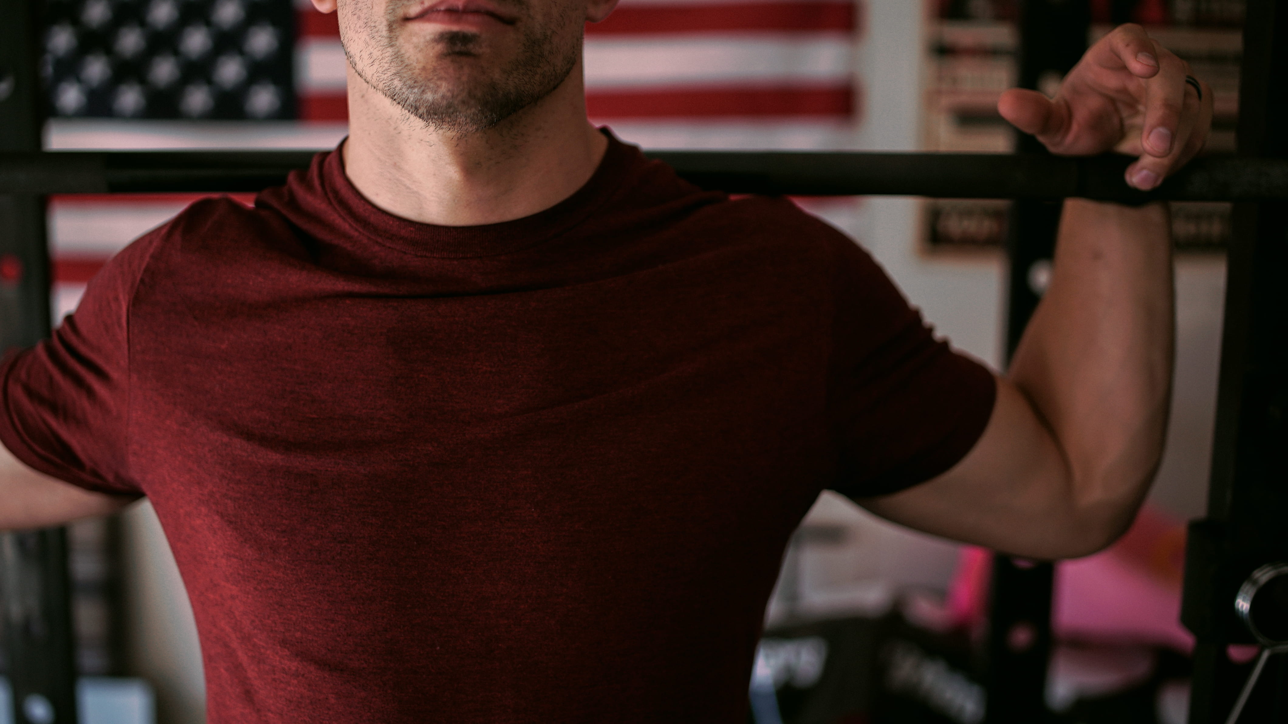 people, one Man Only, one Person, muscular Build, focus on foreground, carrying, purple, black, crew-neck, men, males, exercising, weight, healthy lifestyle, HD Wallpaper