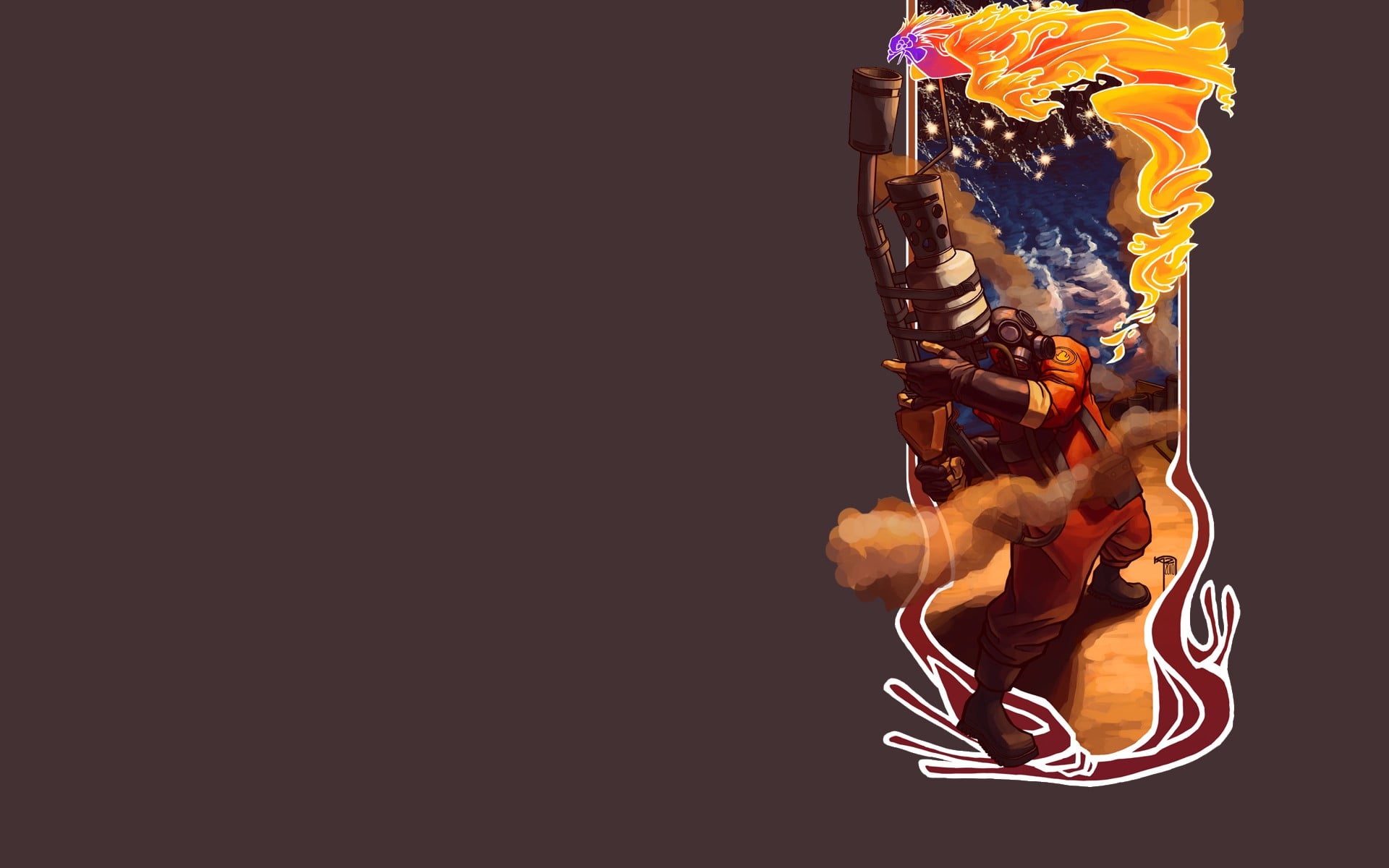 illustration, art and craft, Pyro (character), still life, pattern, cut out, humor, studio shot, copy space, man, multi colored, sports clothing, Team Fortress 2, HD Wallpaper