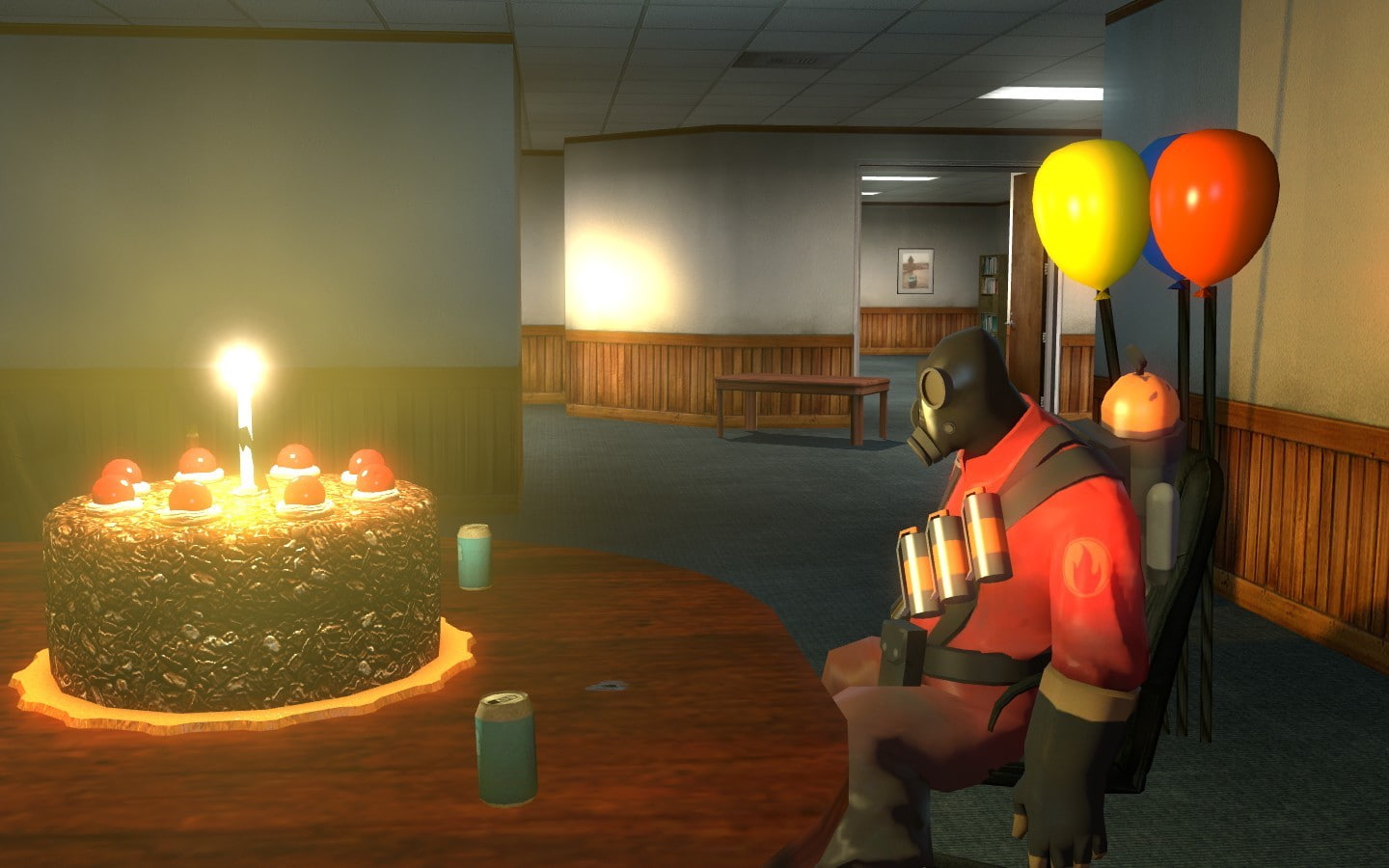 seat, candle, lighting equipment, built structure, illuminated, indoors, glowing, Pyro (character), table, video games, fire, no people, architecture, celebration, HD Wallpaper