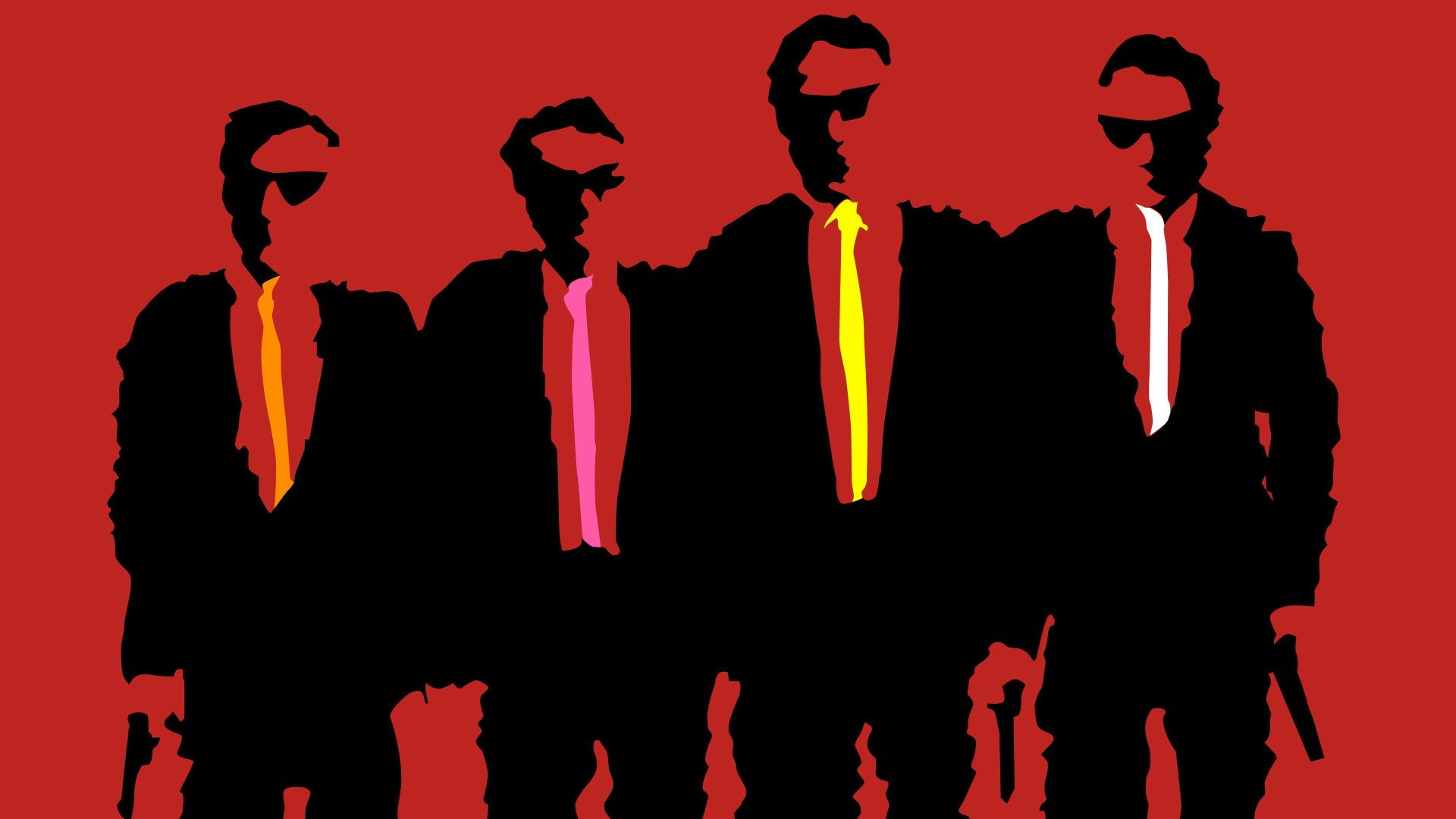 night, music, 1080P, human limb, men, adult, event, silhouette, arts culture and entertainment, group of people, red, people, Reservoir Dogs, standing, HD Wallpaper