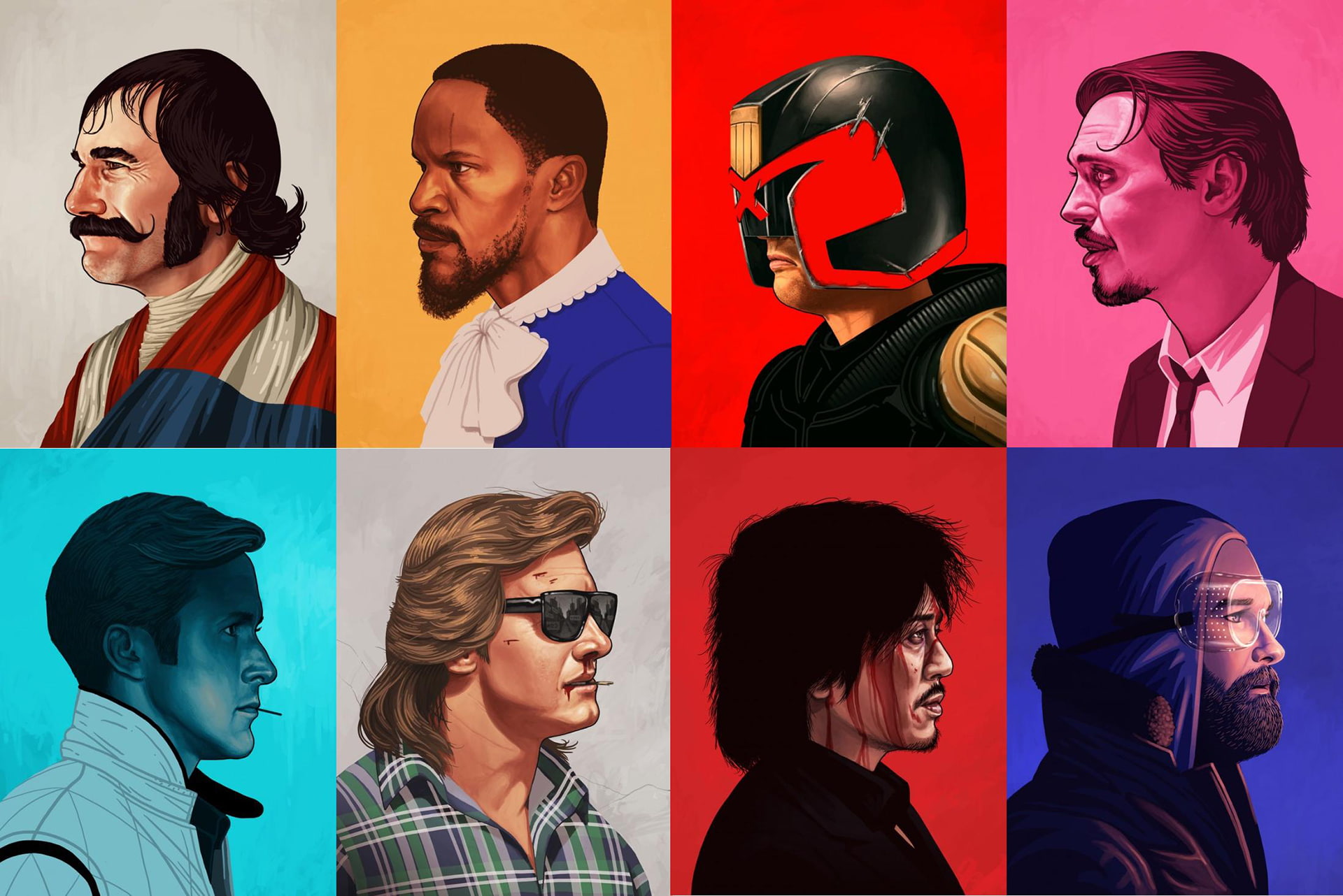 Gangs Of New York, Judge Dredd, 1080P, Reservoir Dogs, The Thing, Django Unchained, They Live, portraits, Mike Mitchell, Old boy, Drive, HD Wallpaper