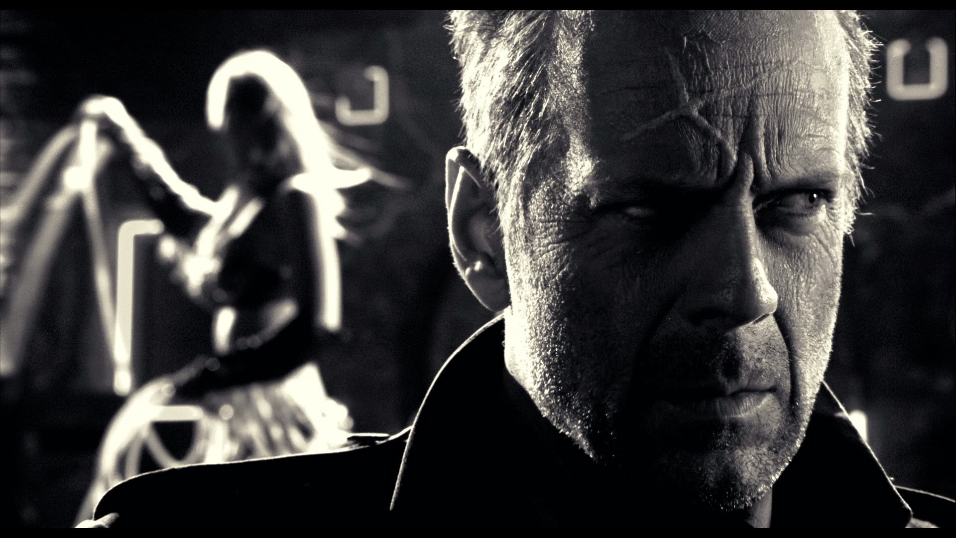 bruce, bw, sin, 1080P, city, willis, hd, movies, face, HD Wallpaper