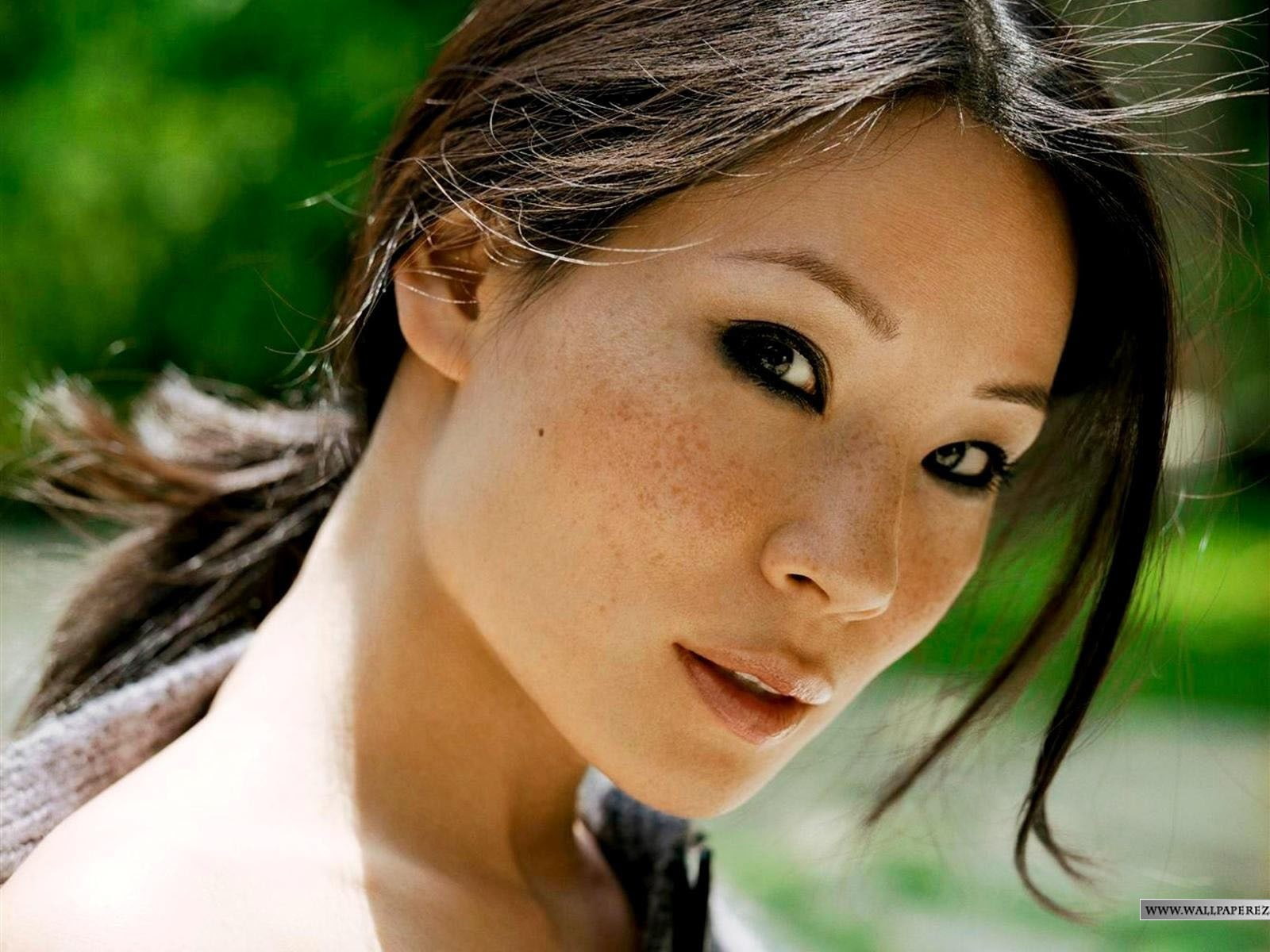720P, freckles, eyes, Lucy Liu, celebrity, face, HD Wallpaper