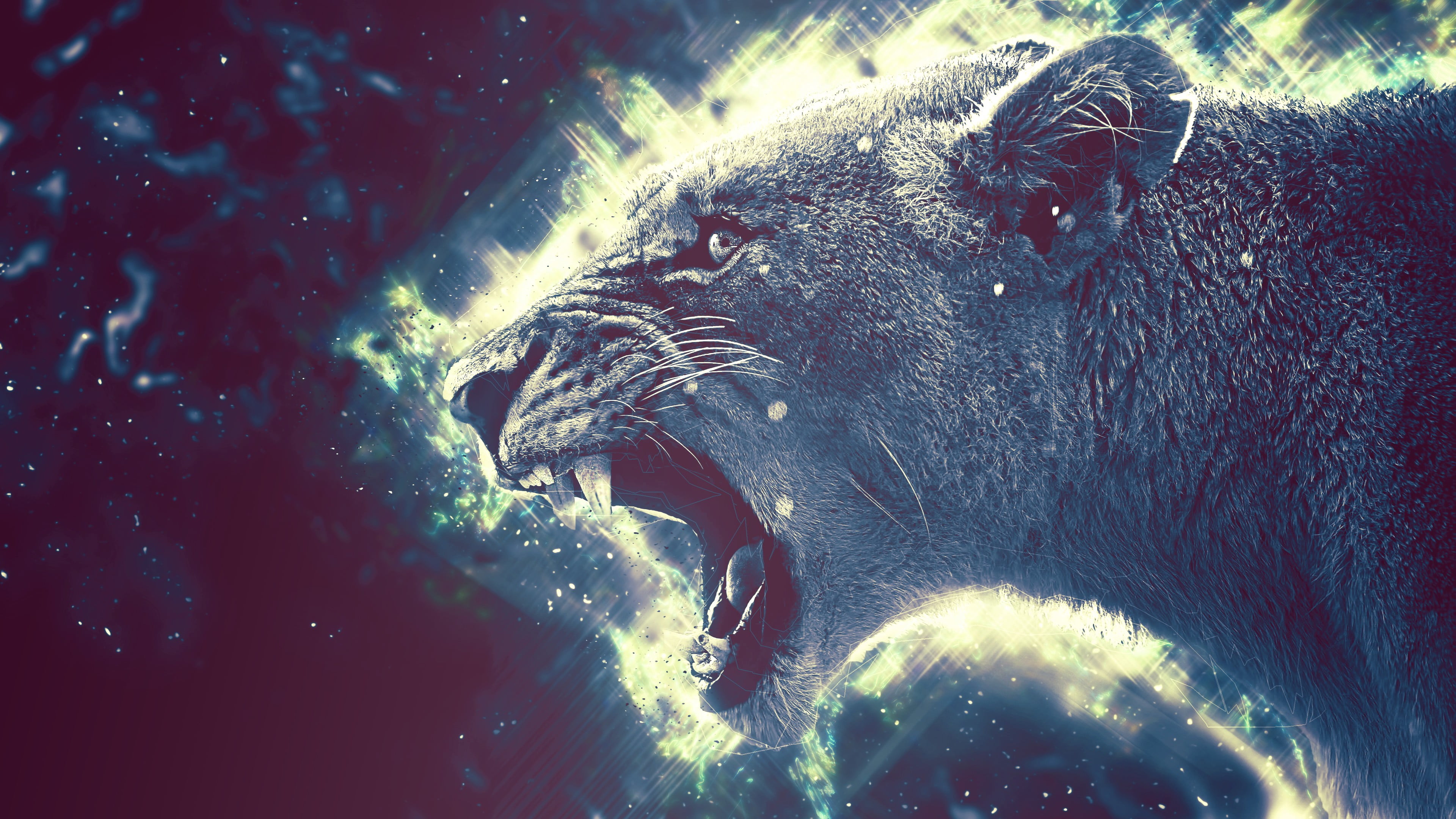 real people, frozen, 4K, outdoors, high angle view, digital art, female lion, vertebrate, close-up, digital, underwater, lioness, water, animals, HD Wallpaper