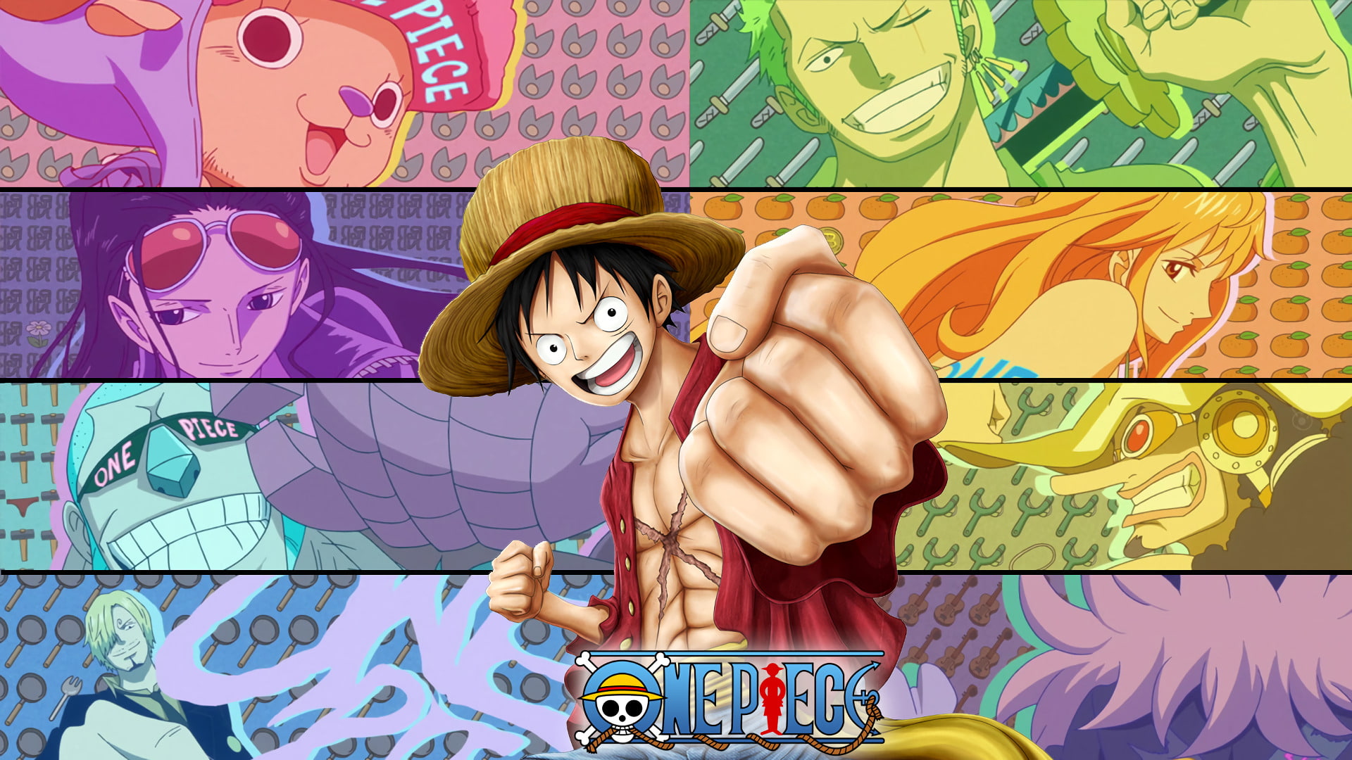 Nico Robin, One Piece, Tony Tony Chopper, Monkey D. Luffy, Sanji (One Piece), Franky (One Piece), Nami (One Piece), Anime, 1080P, Zoro Roronoa, Usopp (One, HD Wallpaper