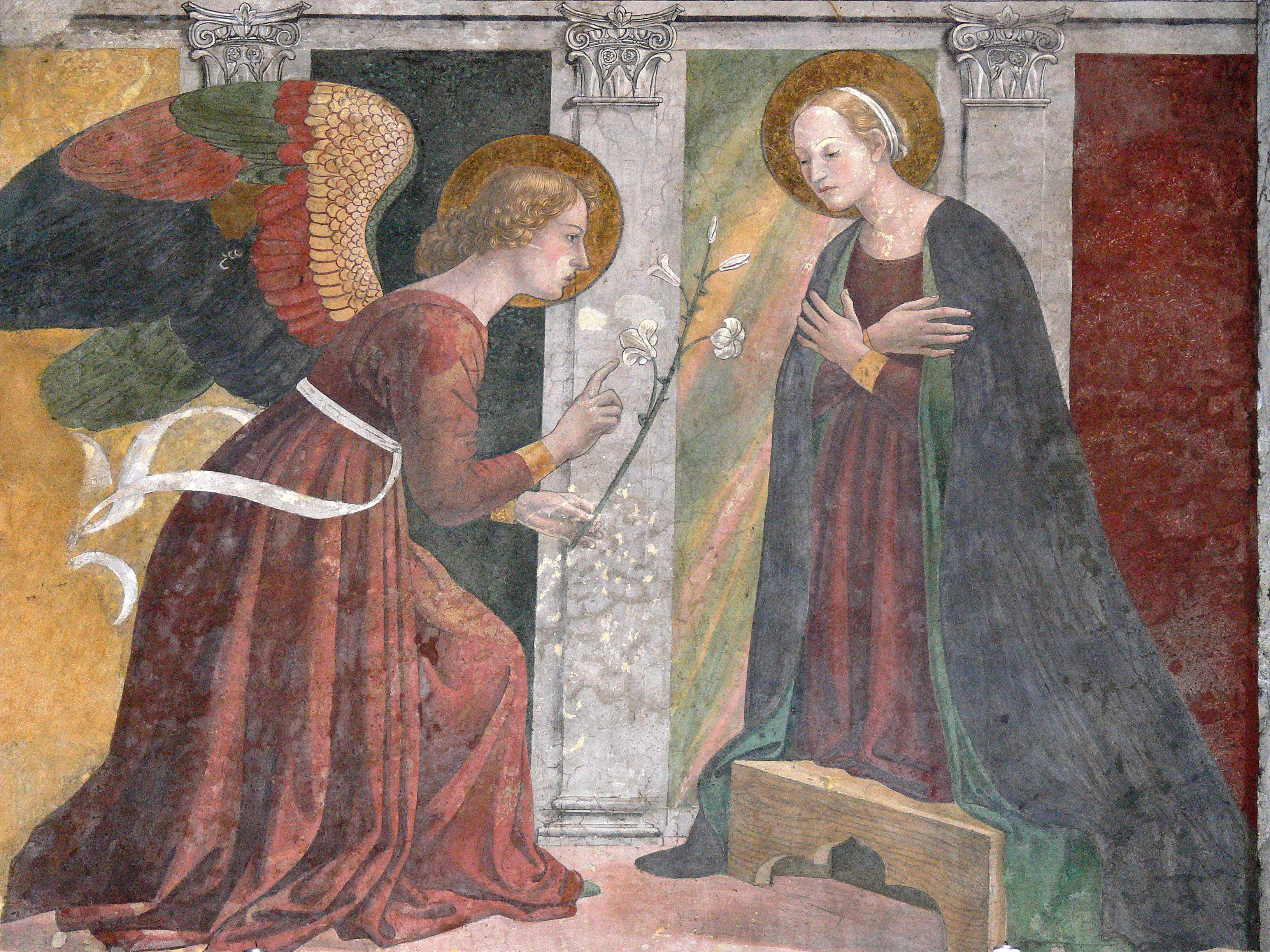art and craft, lorenzo lotti, mural, the past, madonna del sasso 1520, painted image, belief, rome, tomb of raffaello sanzio, architecture, paintings, human representation, HD Wallpaper