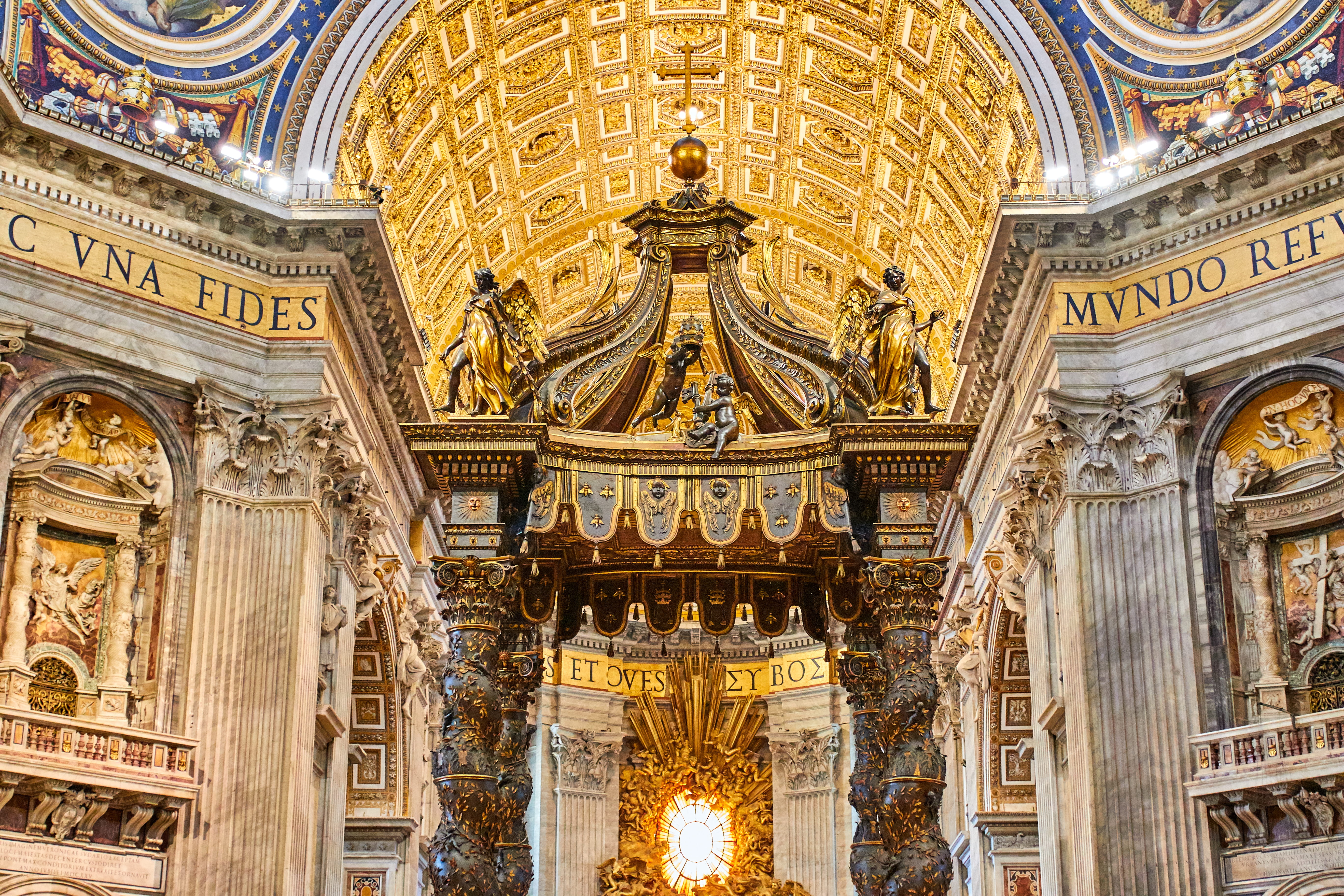 vatican, representation, built structure, church, pope, ceiling, vatican city, ornate, travel, the past, art and craft, architectural column, italy, 5K, HD Wallpaper