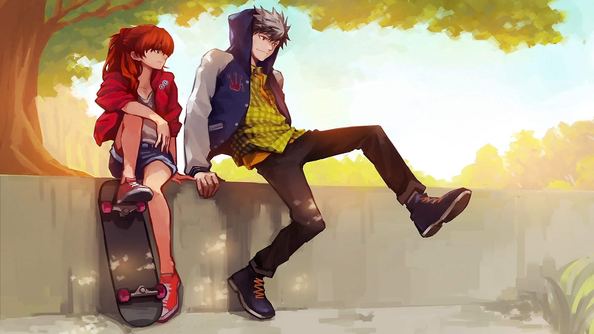 manga, 1080P, Neon Genesis Evangelion, Asuka Langley Soryu, Kaworu Nagisa, HD Wallpaper