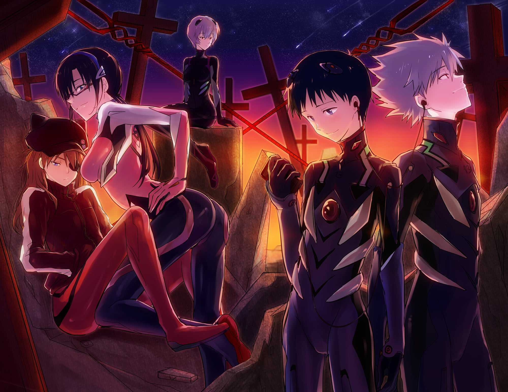 Asuka Langley Soryu, 1080P, Makinami Mari Illustrious, Neon Genesis Evangelion, Ikari Shinji, Nagisa Kaworu, HD Wallpaper