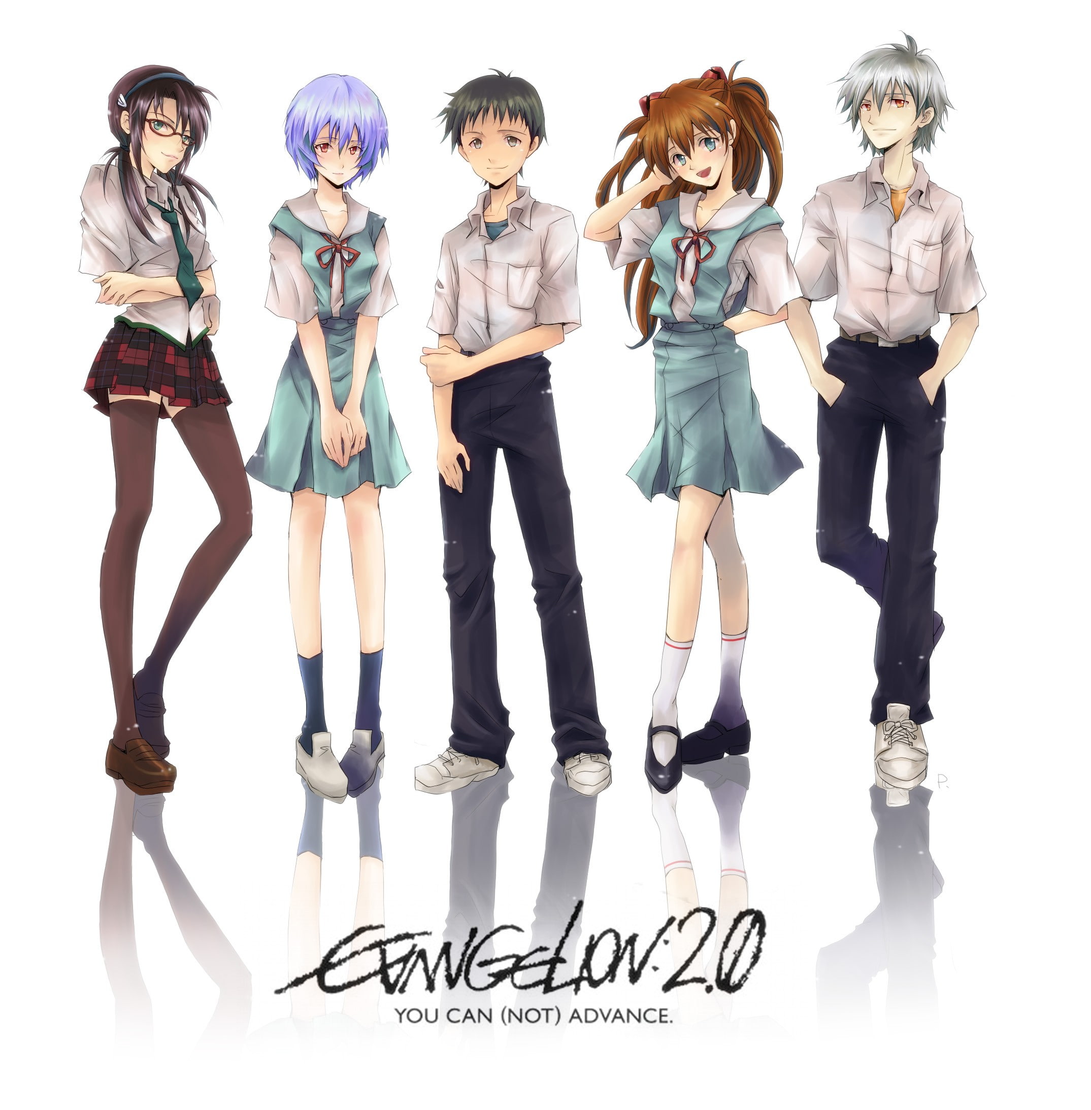 Ayanami Rei, Kaworu Nagisa, 1080P, Makinami Mari, Ikari Shinji, Asuka Langley Soryu, Neon Genesis Evangelion, Phone HD Wallpaper