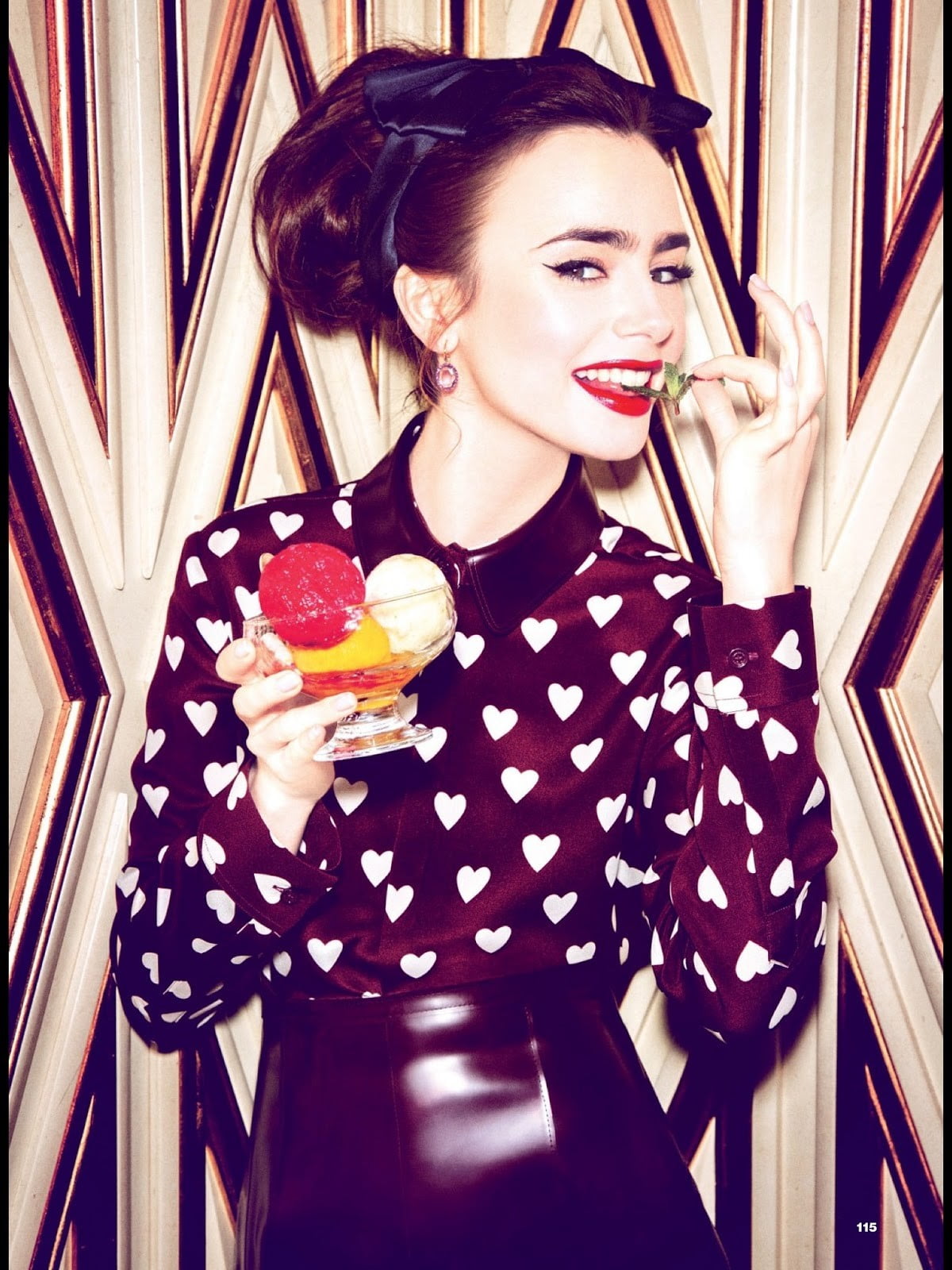 holding, waist up, ice cream, fashion, 720P, hair, fruit, adult, food and drink, looking at camera, portrait, young adult, hairband, beautiful woman, beauty, Phone HD Wallpaper