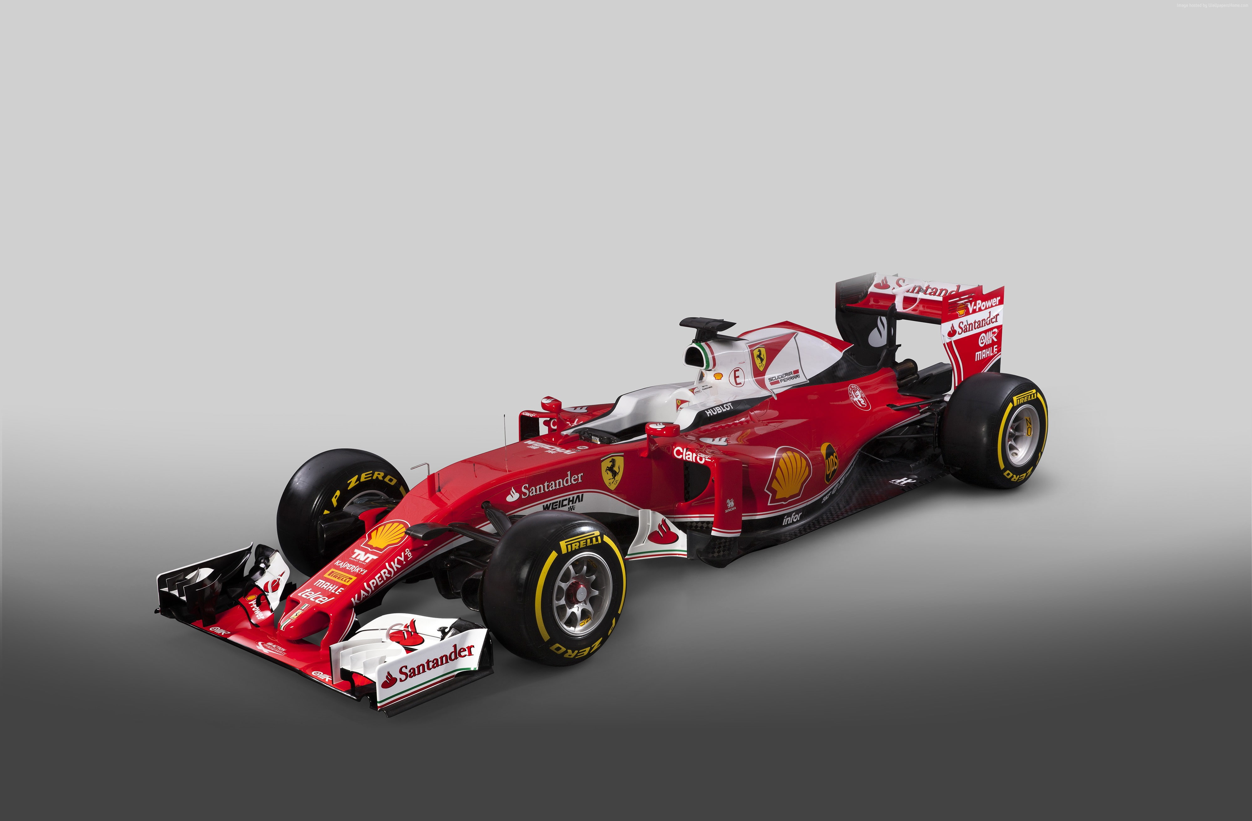 red, Ferrari SF16-H, Formula 1, F1, 4K, HD Wallpaper
