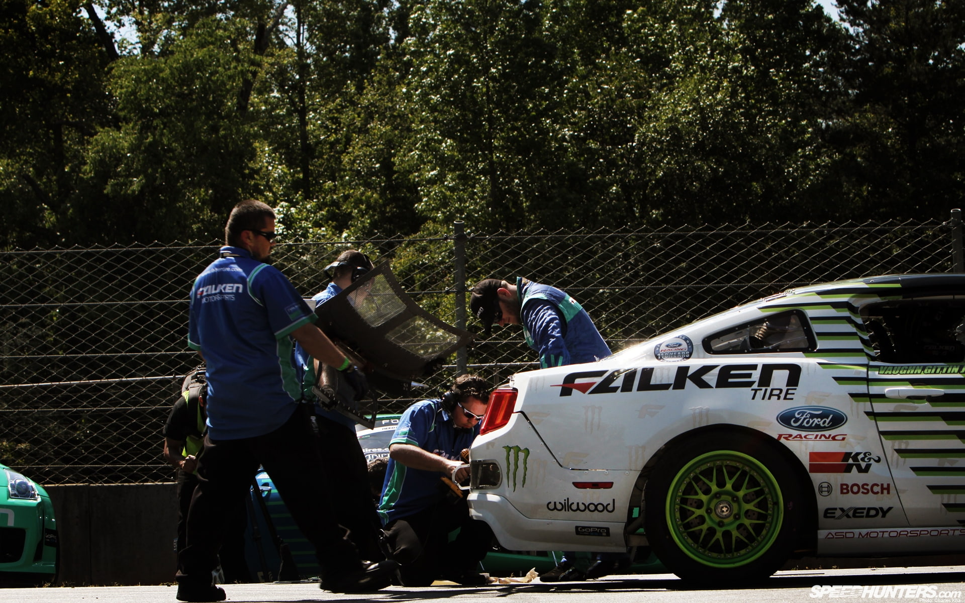 mustang, drift, pit, cars, ford, 1080P, hd, stop, HD Wallpaper