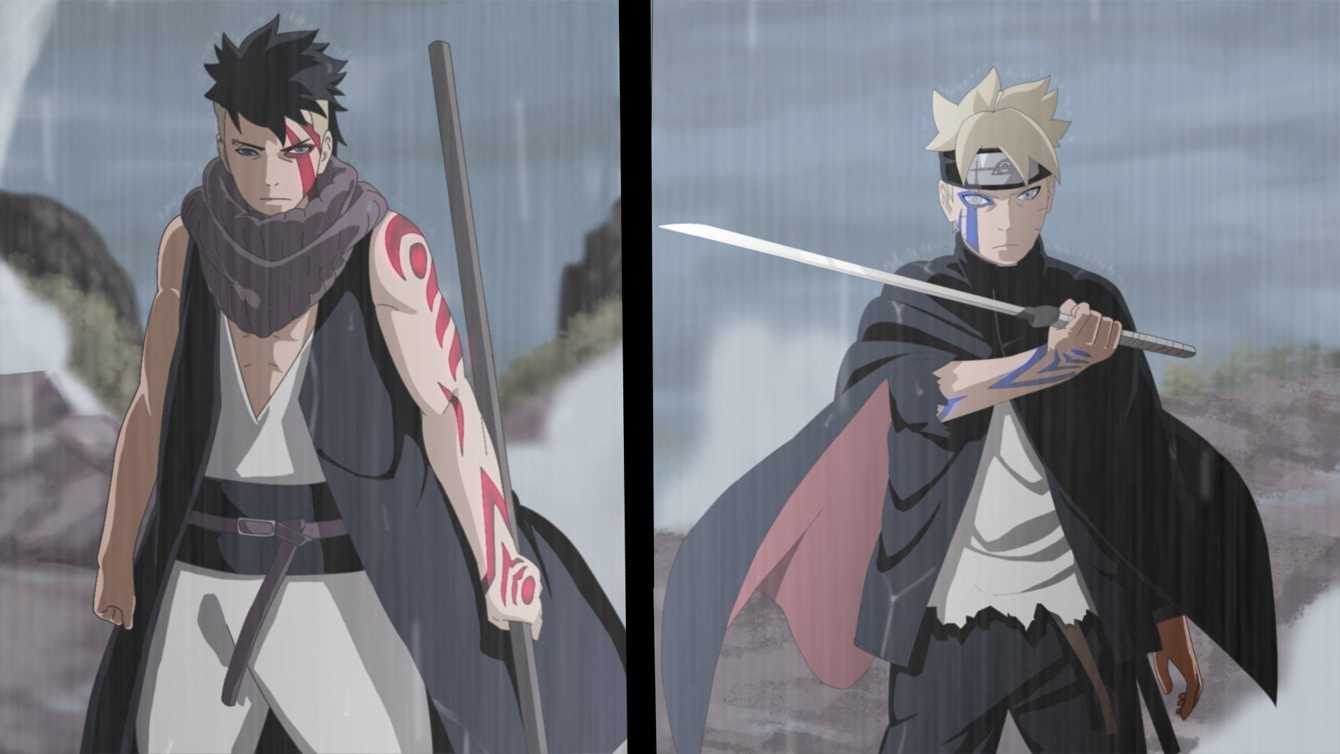 disguise, celebration, people, Anime, mask, outdoors, unrecognizable person, day, front view, 1080P, holding, creativity, standing, Boruto Uzumaki, Kawaki (Boruto), HD Wallpaper