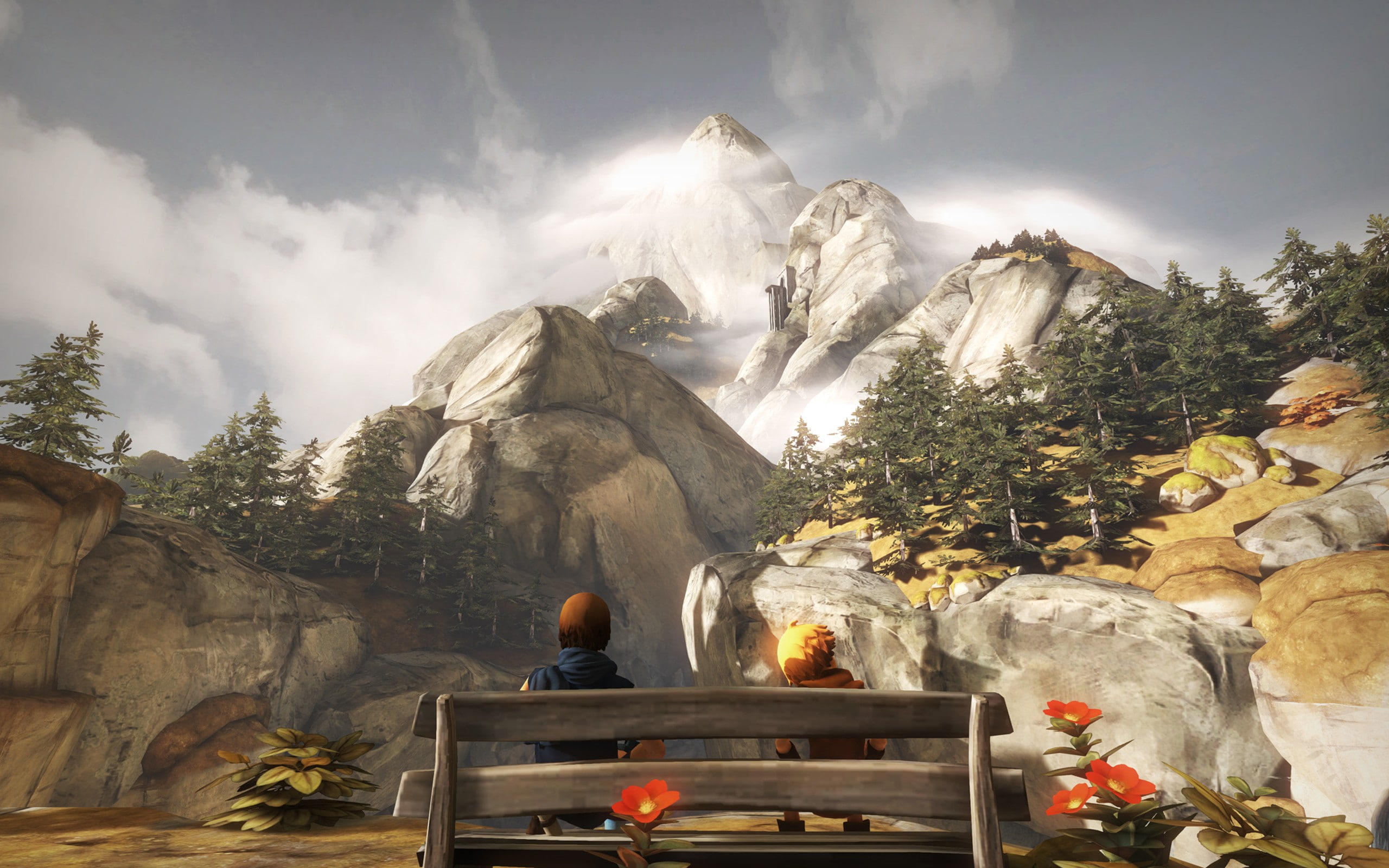 day, leisure activity, belief, Brothers: A Tale of Two Sons, sky, outdoors, mountain, video games, solid, plant, sitting, real people, 2K, nature, one person, HD Wallpaper
