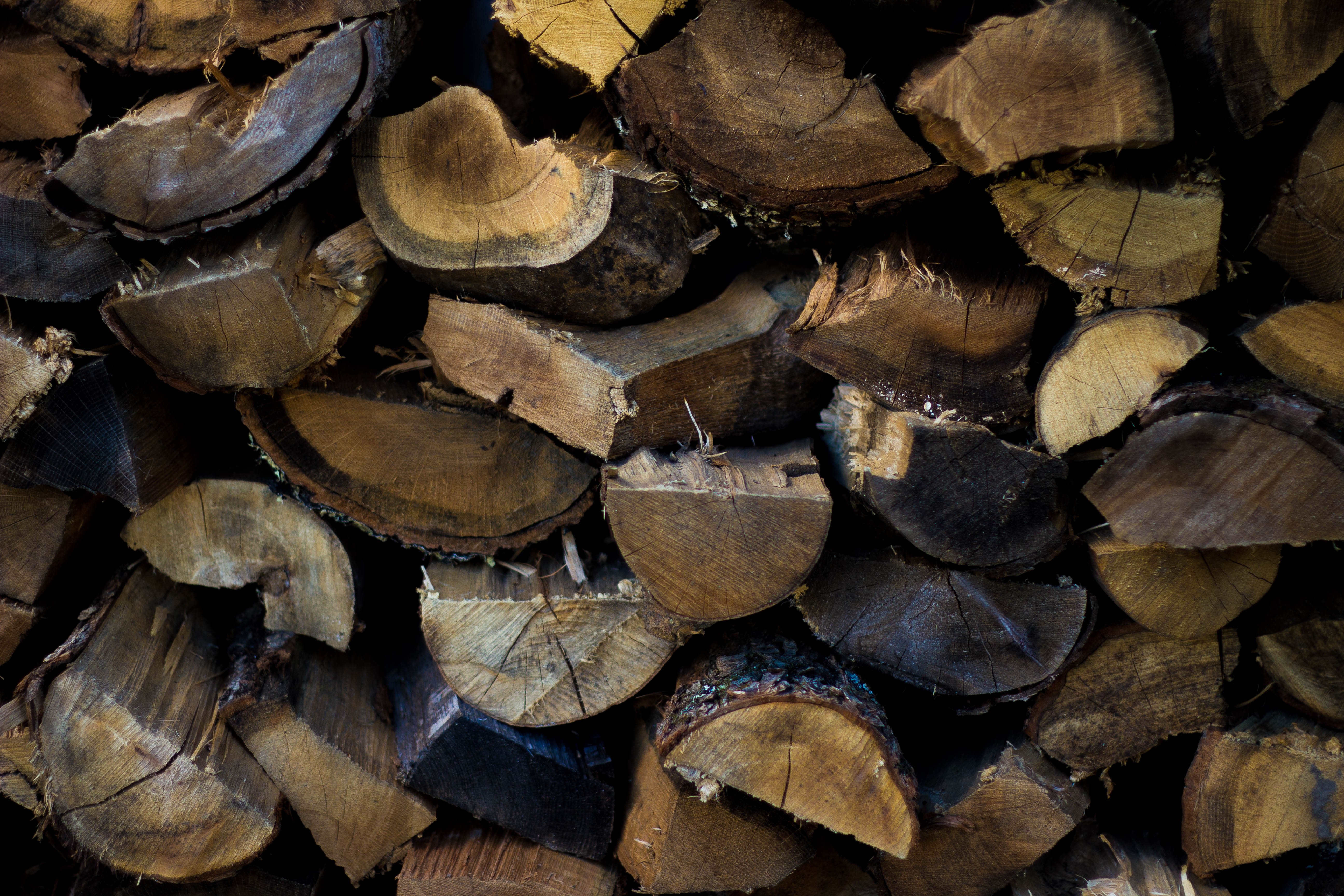 brown, 5K, firewood, outdoors, wood, minimalism, HD Wallpaper