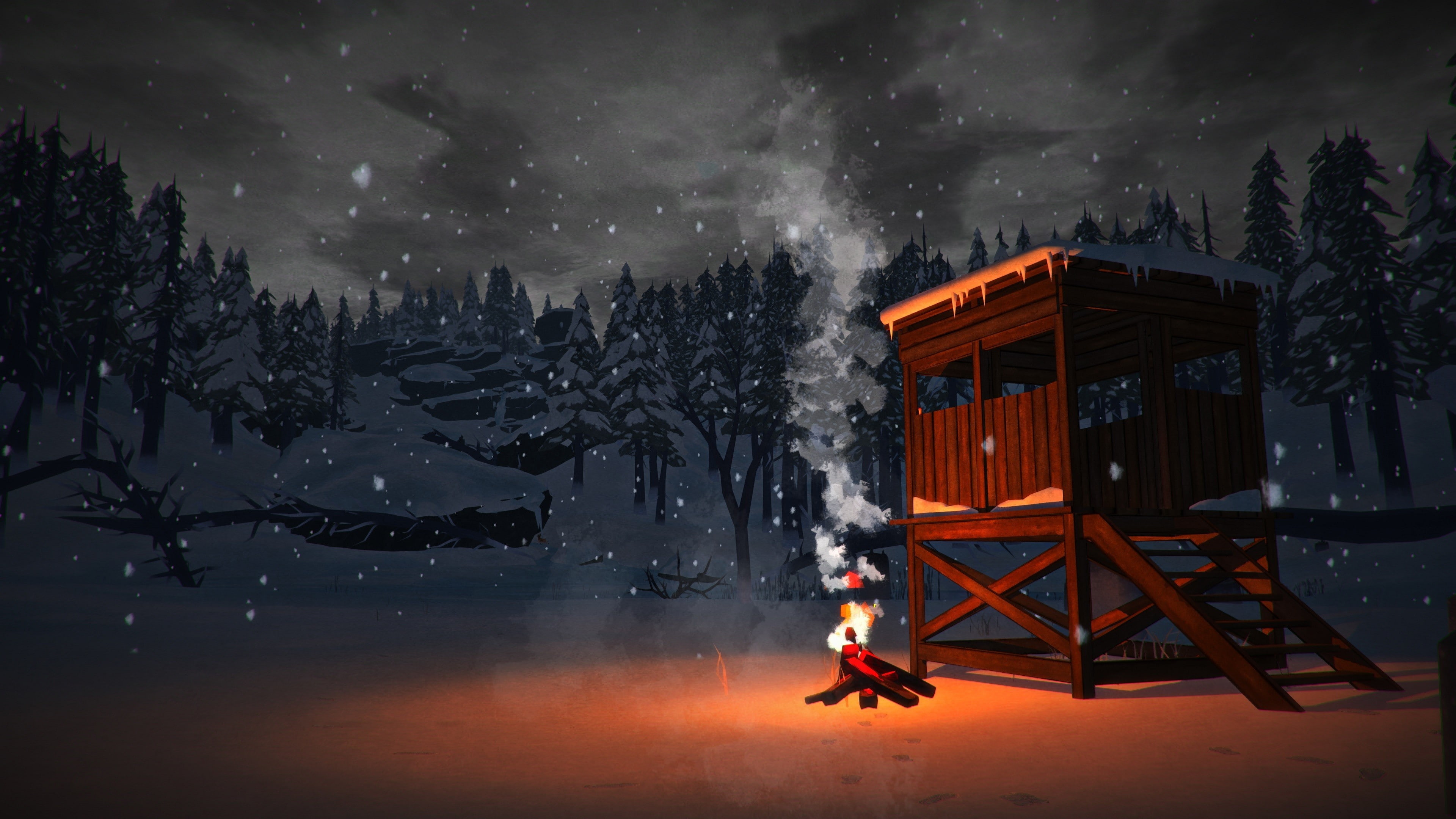 bonfires, snow, The Long Dark, 4K, HD Wallpaper