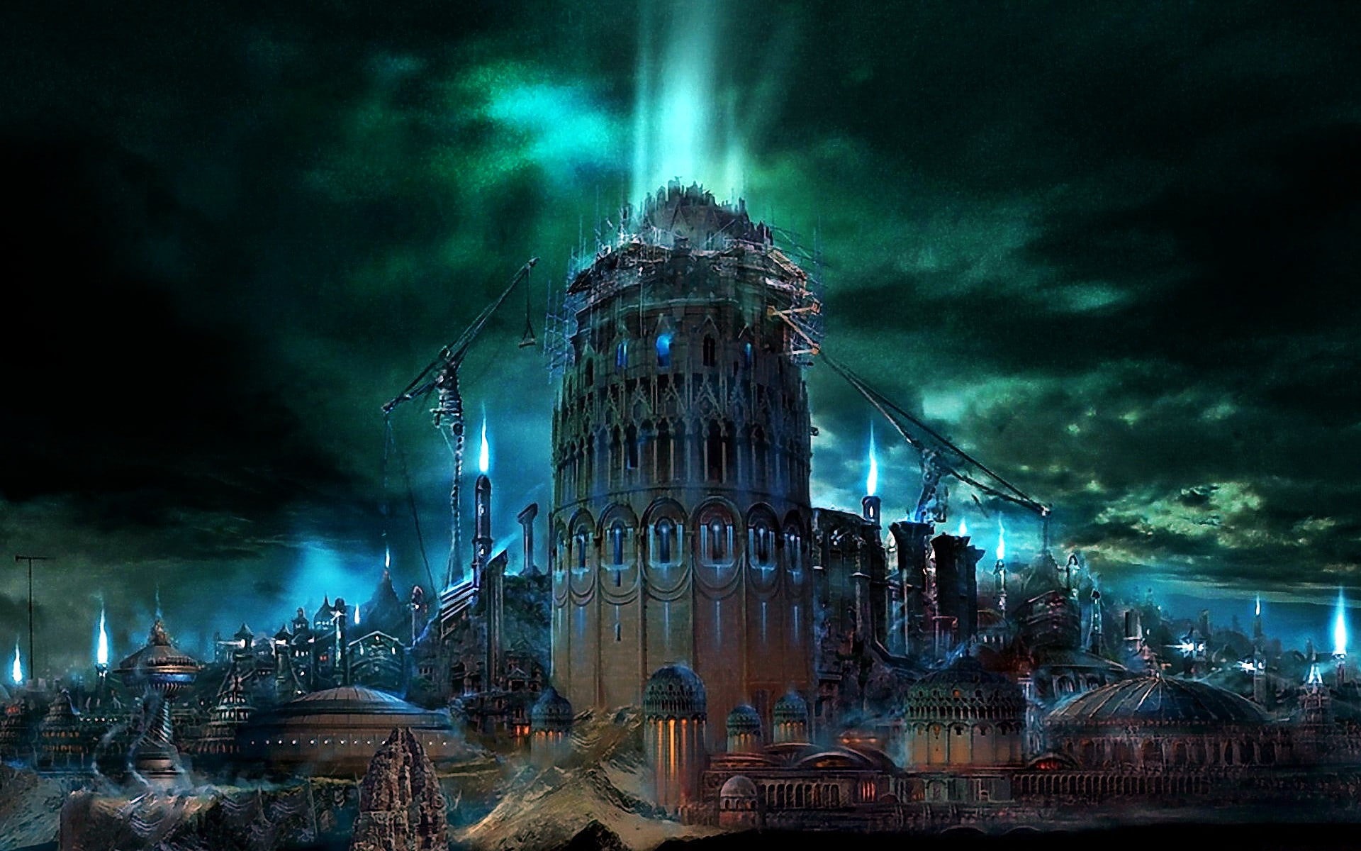 1080P, Lightning, Tower Of Babel, HD Wallpaper
