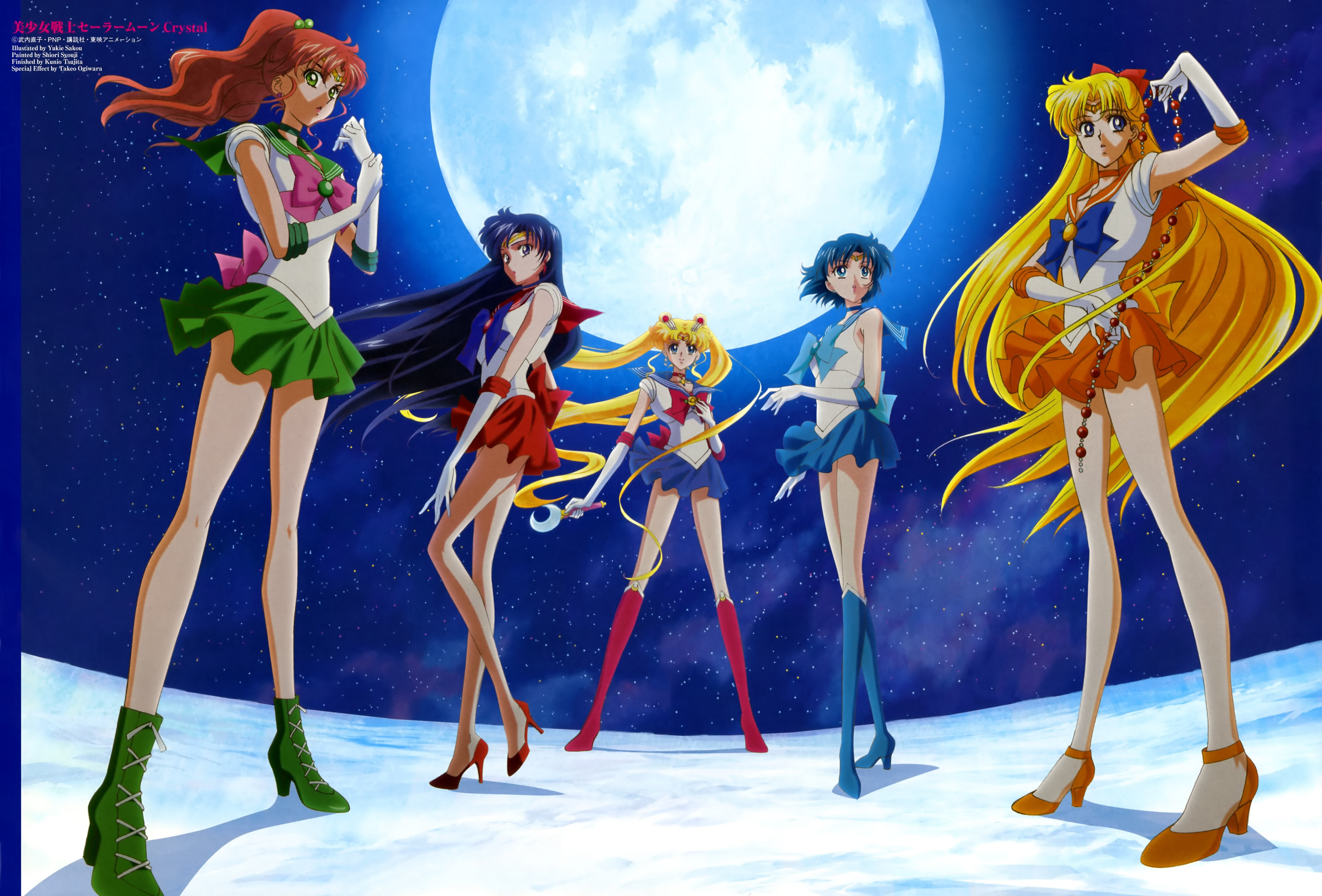 beautiful, sailor, characters, magic, hino, beauty, sakou, moon, dress, heels, group, crystal, aino, yukie, mizuno, hair, ami, rei, long, series, girls, HD Wallpaper
