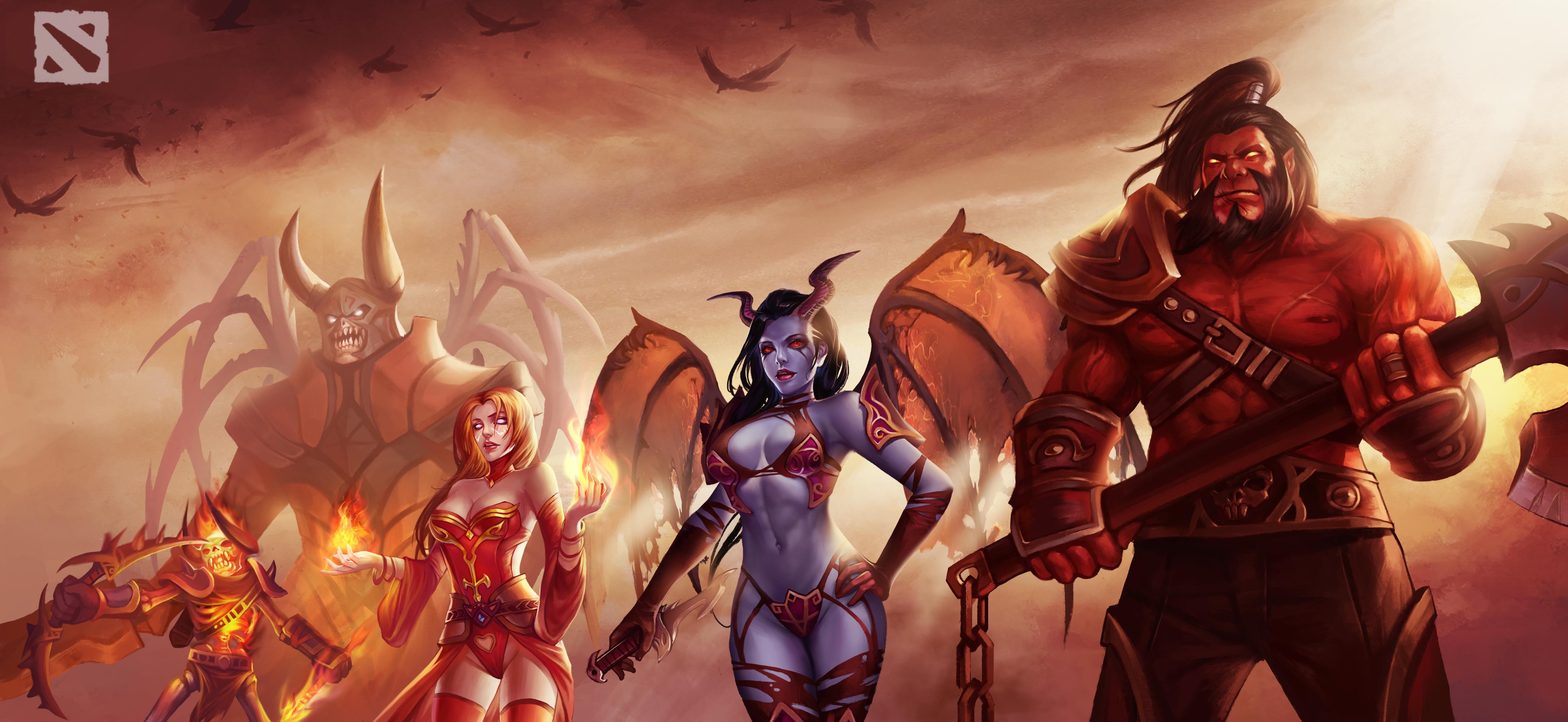 Queen of Pain, human representation, sunset, aggression, no people, religion, arts culture and entertainment, creativity, the past, representation, Defense of the ancient, HD Wallpaper