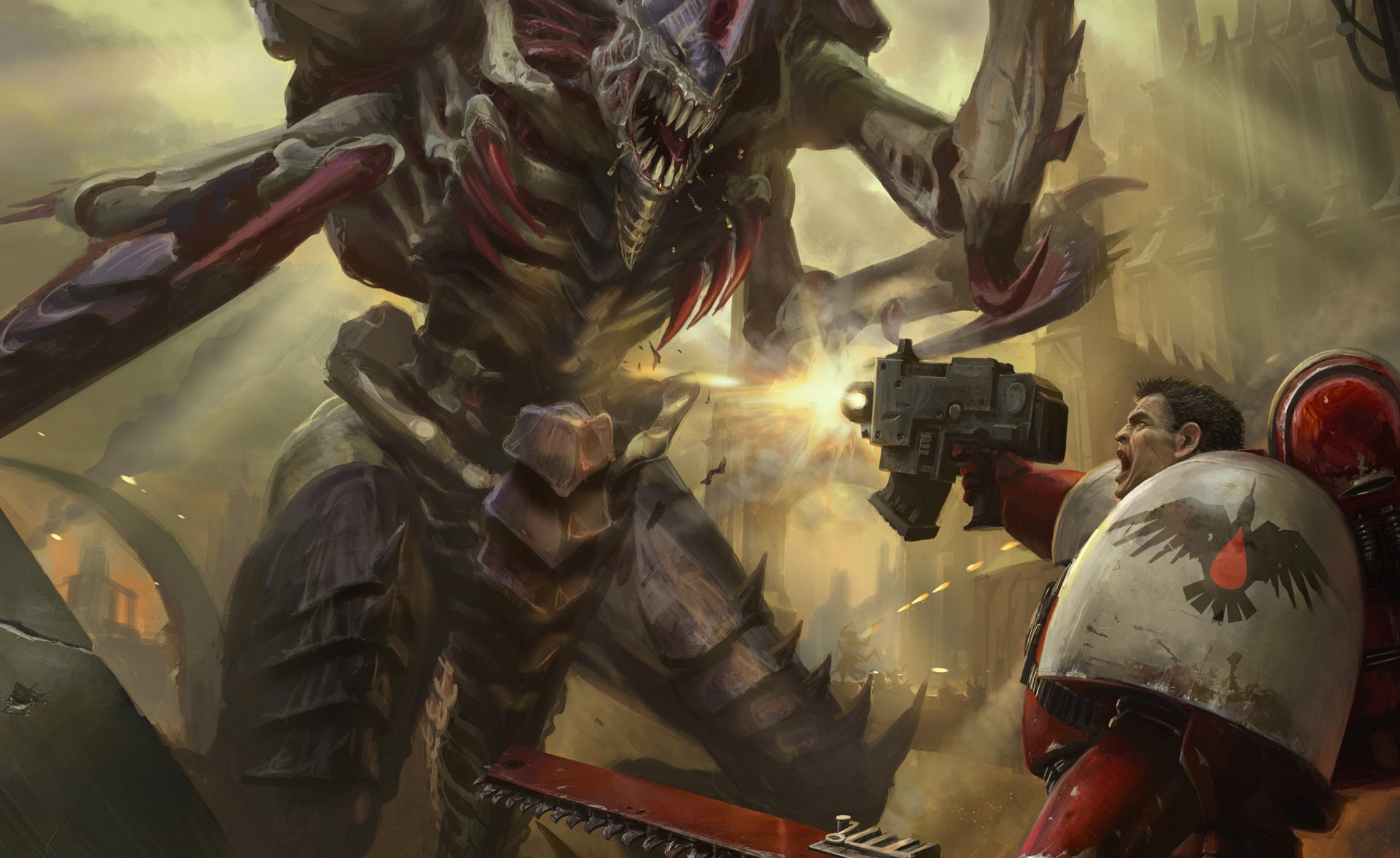 1080P, Sci Fi, Fantasy, Warrior, Space Marine, Warhammer, Tyranids (Warhammer), HD Wallpaper