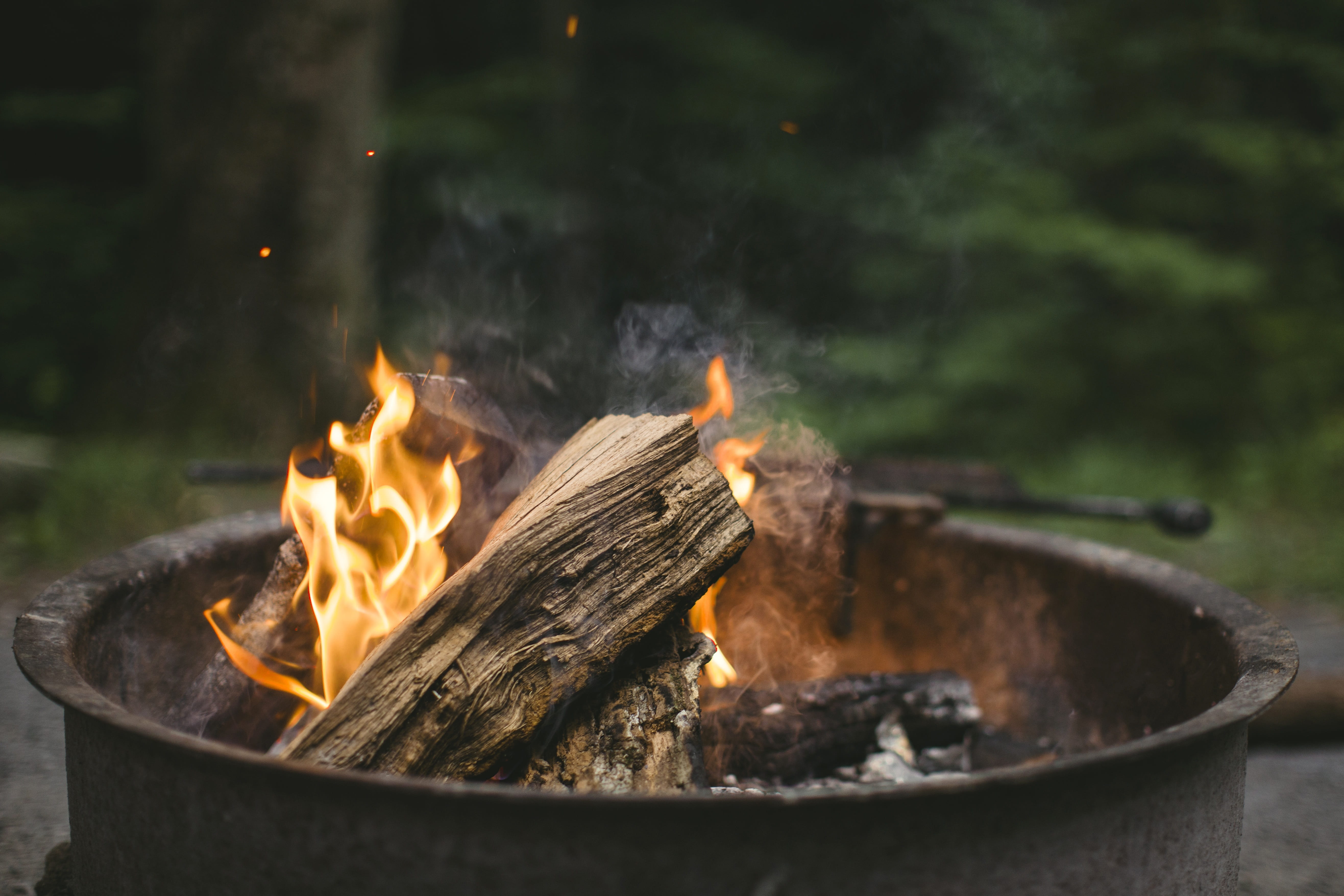 sunset, night, campfire, glowing, fire pit, warm, heat, burn, tree, nature, dusk, flame, long exposure, dust, burning, relaxation, outdoors, fun, blaze, HD Wallpaper