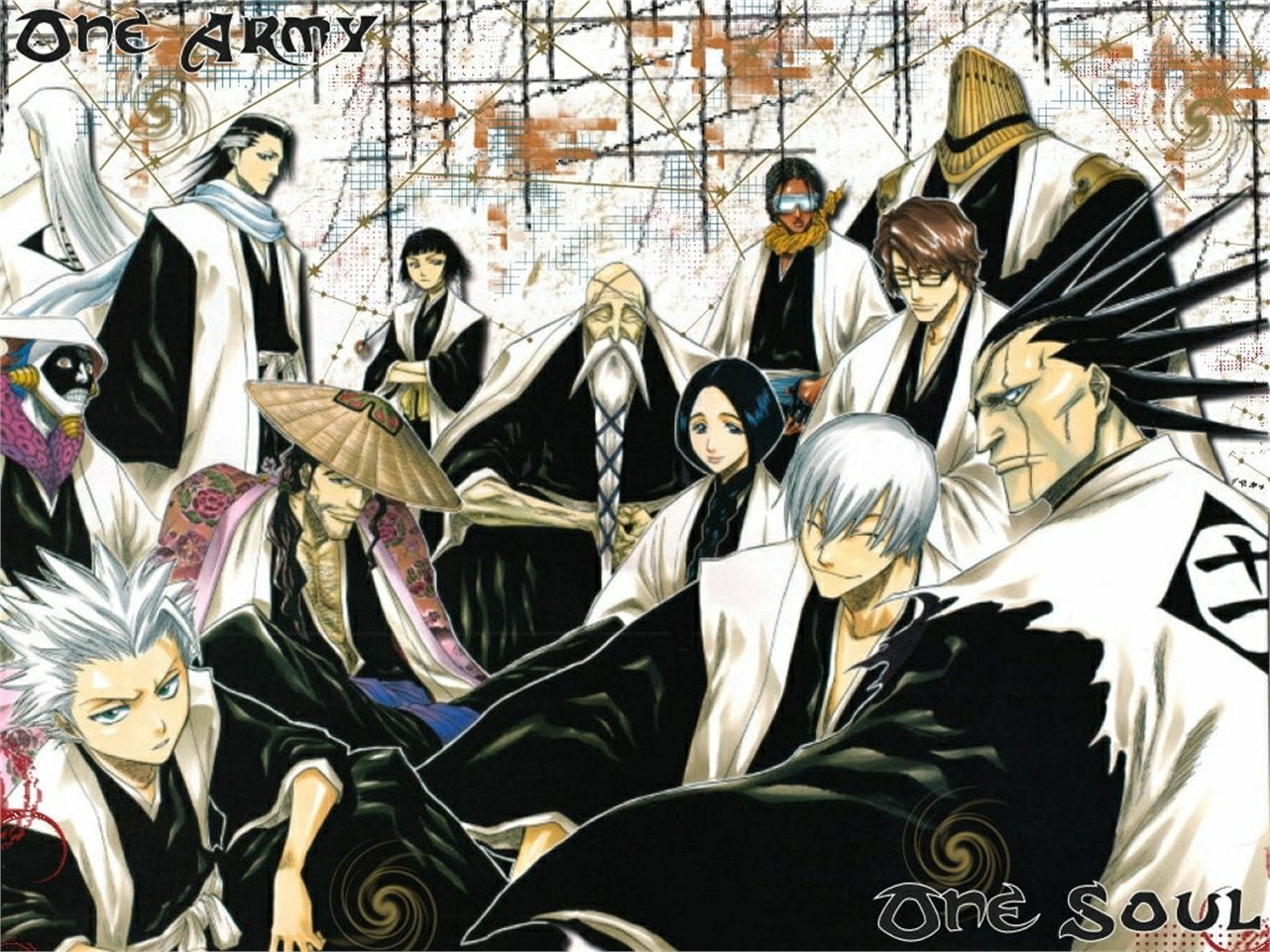 Soifon (Bleach), Sōsuke Aizen, Genryūsai Shigekuni Yamamoto, Byakuya Kuchiki, Mayuri Kurotsuchi, Shunsui Kyōraku, Jūshirō Ukitake, Kenpachi Zaraki, Bleach, HD Wallpaper