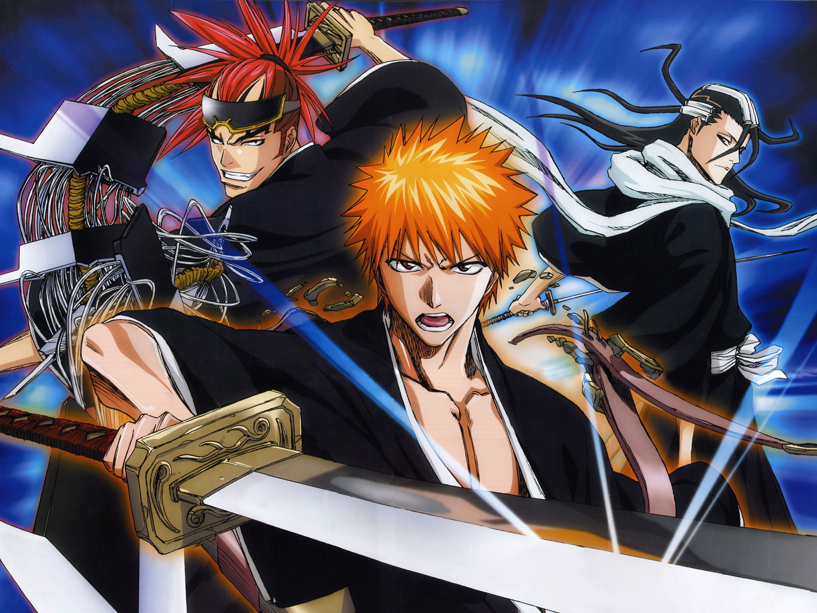 Bleach, Renji Abarai, Byakuya Kuchiki, Ichigo Kurosaki, 720P, HD Wallpaper
