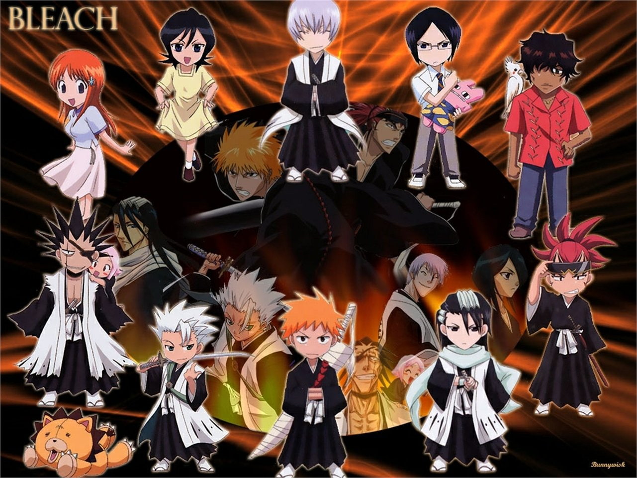 Uryu Ishida, Tōshirō Hitsugaya, Yachiru Kusajishi, Gin Ichimaru, Orihime Inoue, Yasutora Sado, Kenpachi Zaraki, Renji Abarai, Ichigo Kurosaki, Rukia Kuchiki, HD Wallpaper