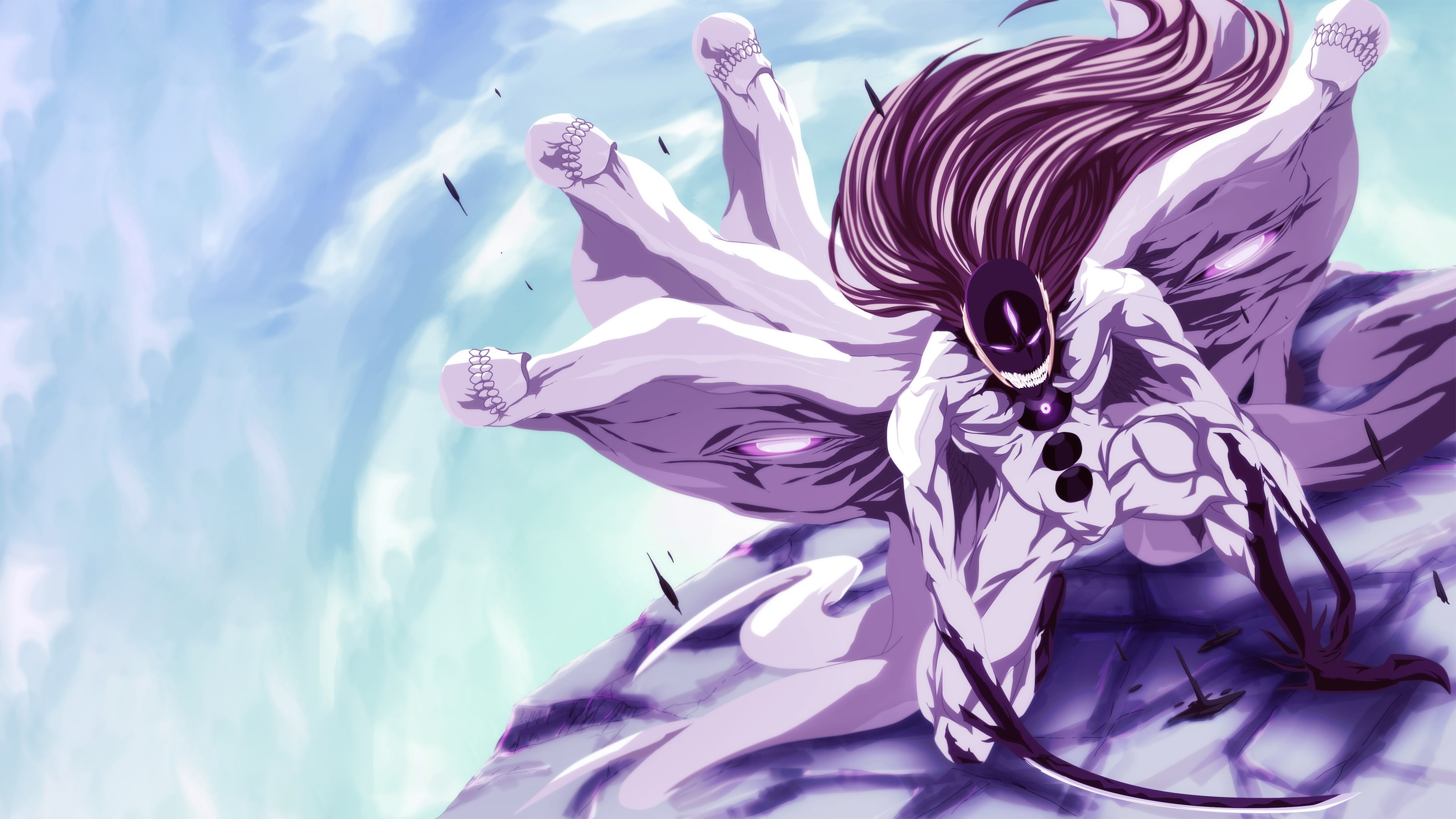 Anime, flower head, inflorescence, flower, no people, flowering plant, purple, nature, bleach, sousuke aizen, vulnerability, fragility, close-up, sky, beauty in nature, HD Wallpaper