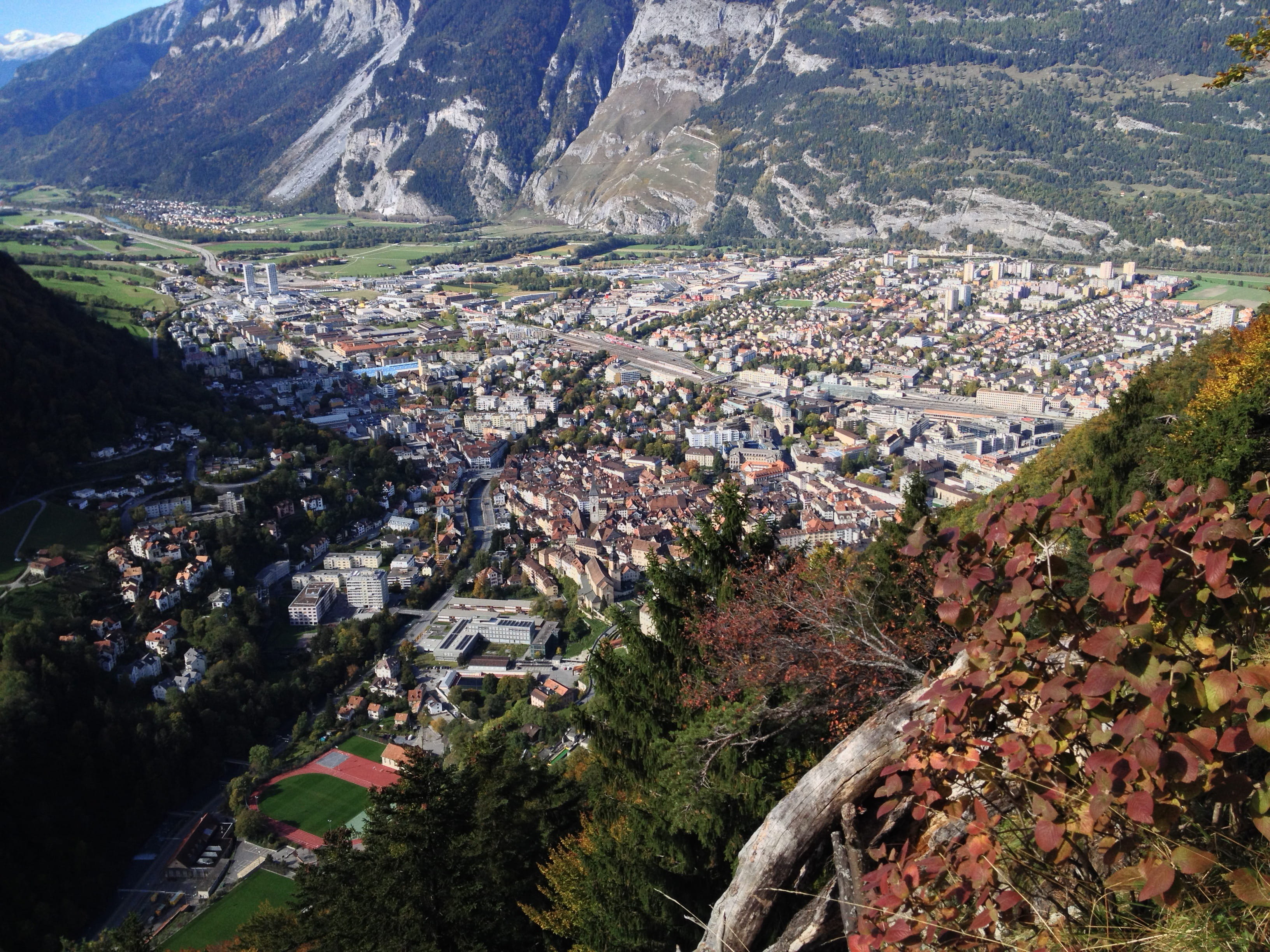 environment, Capital, scenics - nature, travel Locations, townscape, city, Chur, built structure, color Image, no people, high angle view, tree, landscape, HD Wallpaper