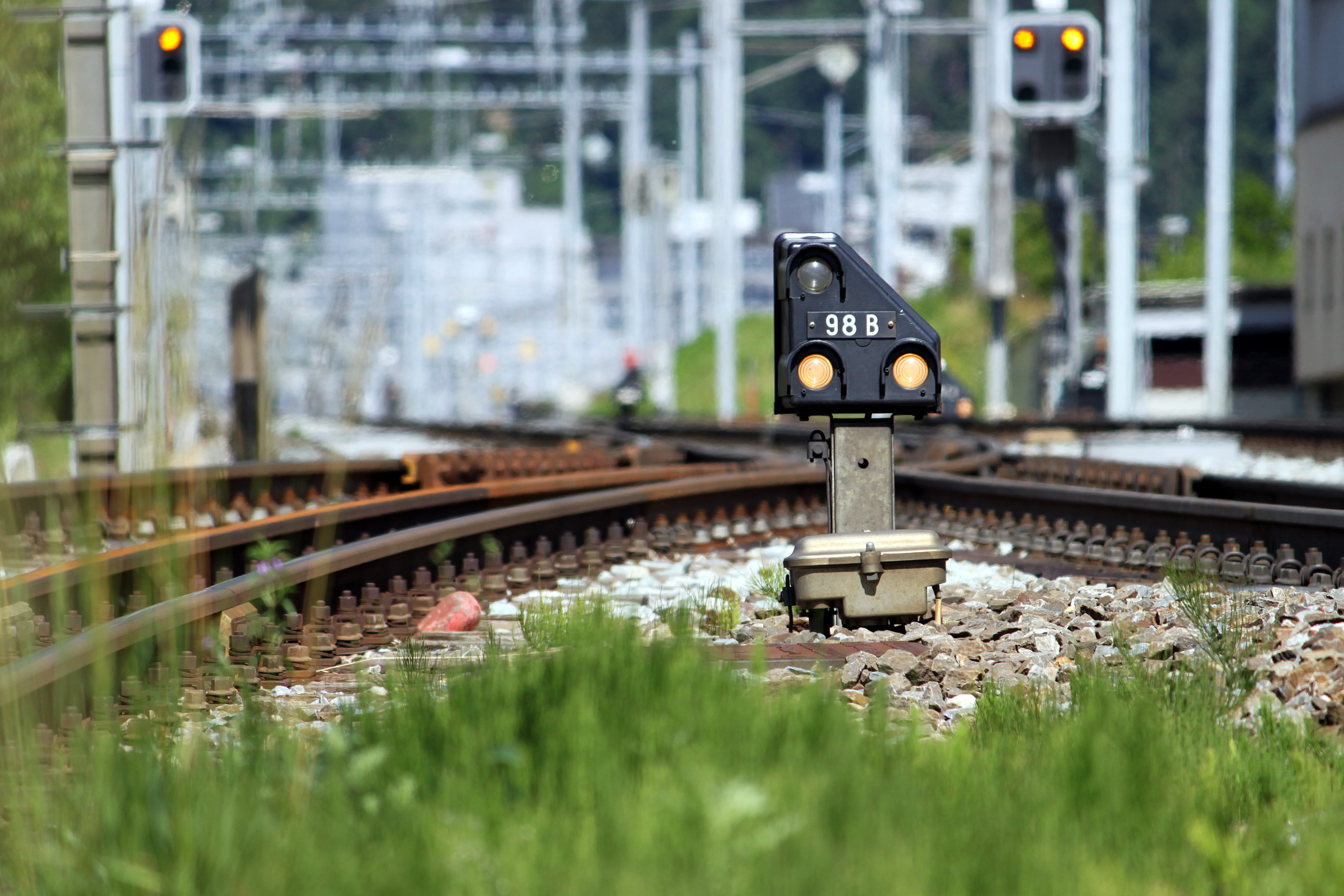 train, mode of transportation, track, day, chur, selective focus, water, no people, built structure, connection, switzerland, train - vehicle, architecture, HD Wallpaper
