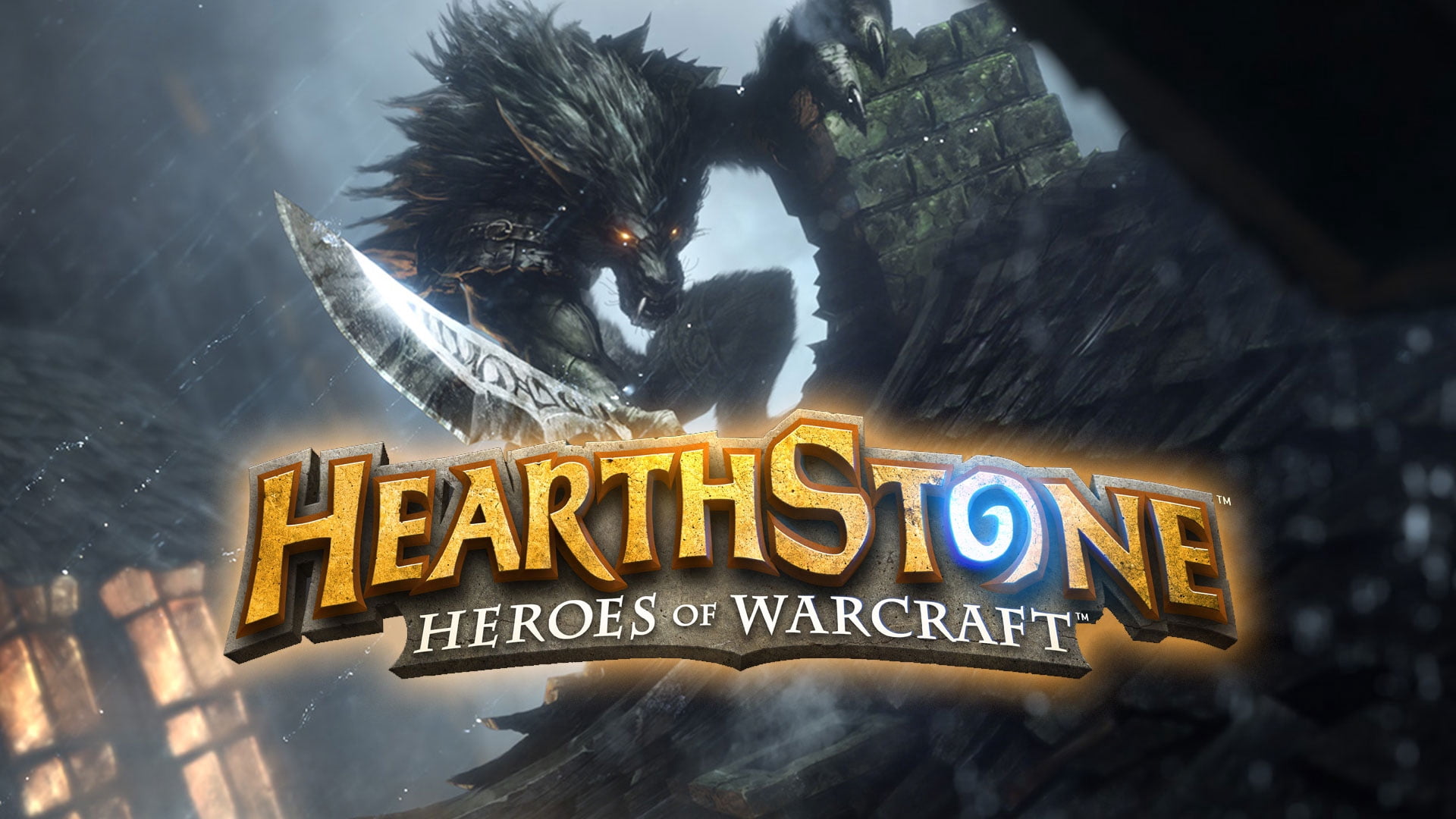 logo, script, building exterior, stone, information, western script, message, close-up, background, tree, hearthstone, no people, text, warcraft, heroes of warcraft, HD Wallpaper