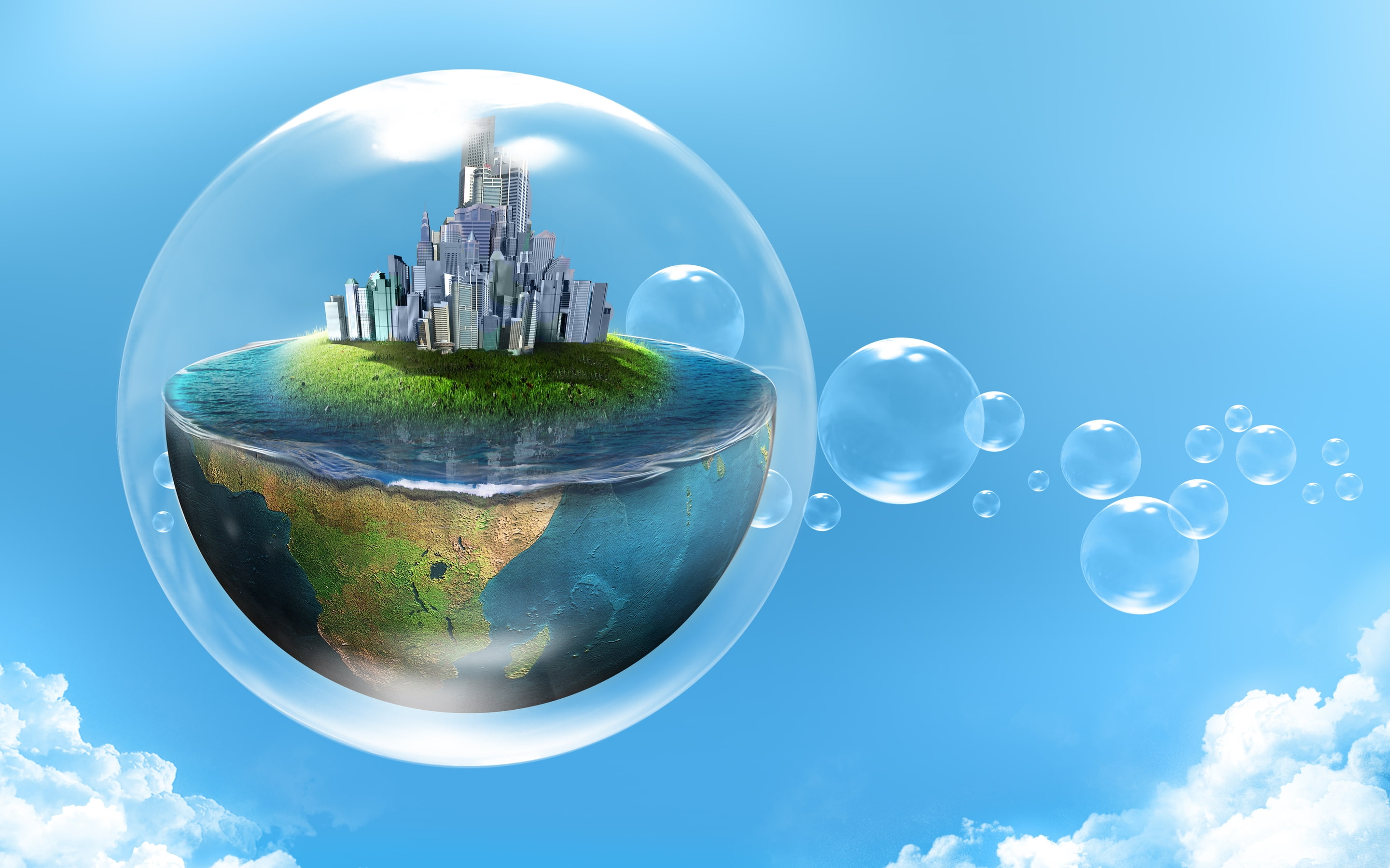 background, mood, hearth, 2K, world, bubble, sky, HD Wallpaper