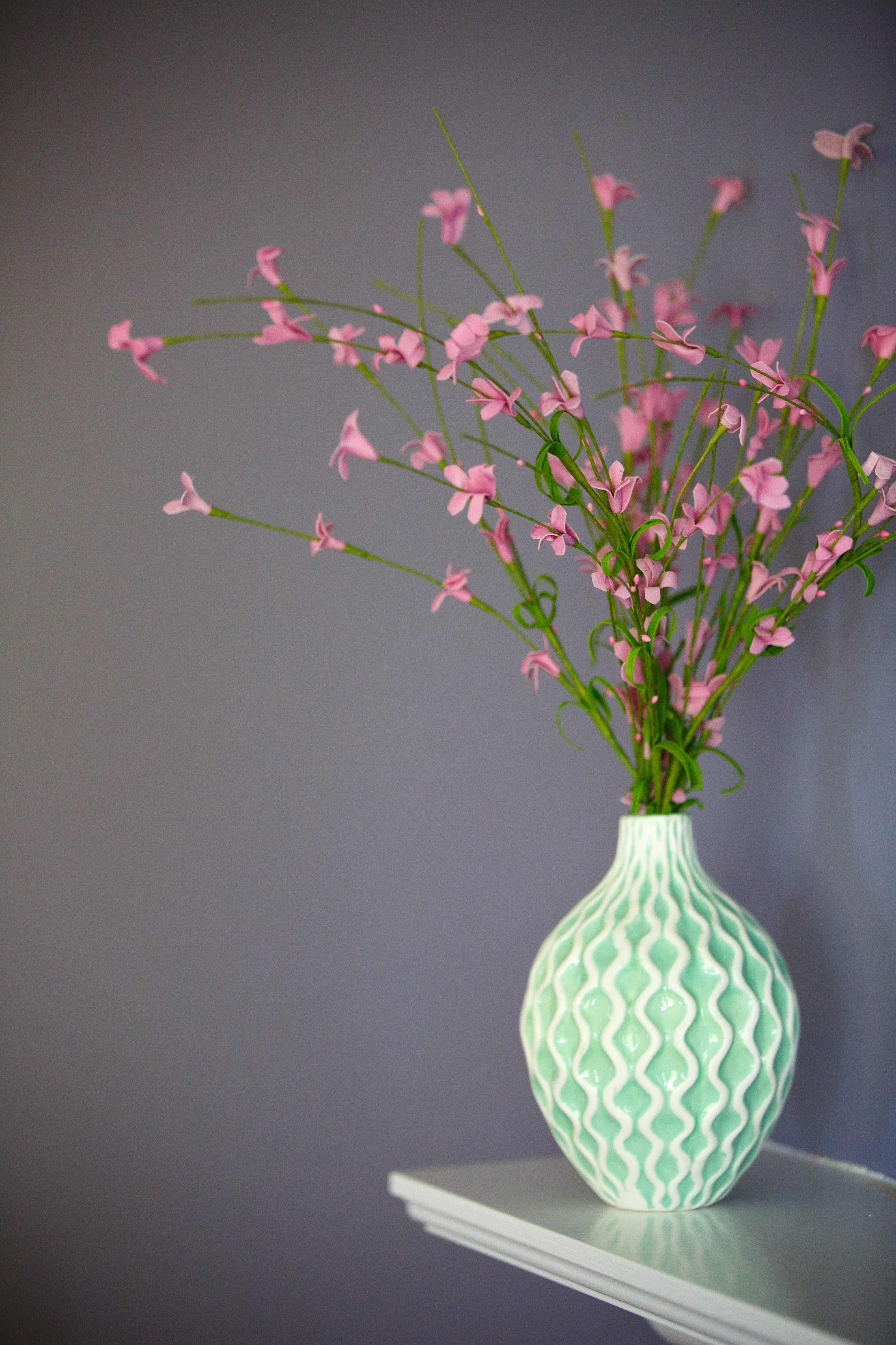 delicate, 5K, shelf, jar, detail, growth, springtime, closeup, hearth, flower head, flowers, indoors, plant stem, plant, nature, ornament, vulnerability, Phone HD Wallpaper