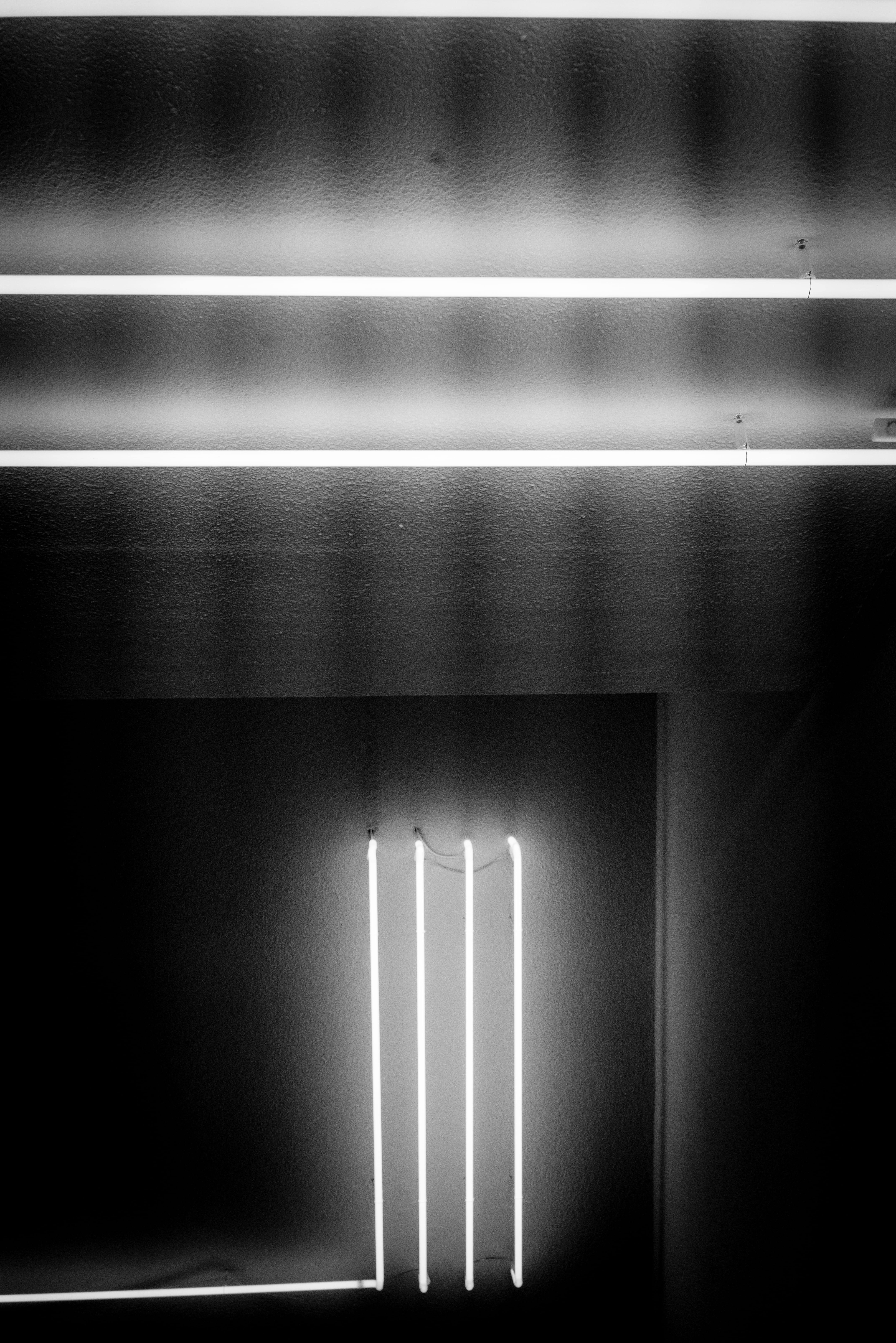 auto post production filter, neon lights, ceiling, spotlight, neon illumination, light - natural phenomenon, lighted, lines, glowing, nature, wall - building feature, Phone HD Wallpaper