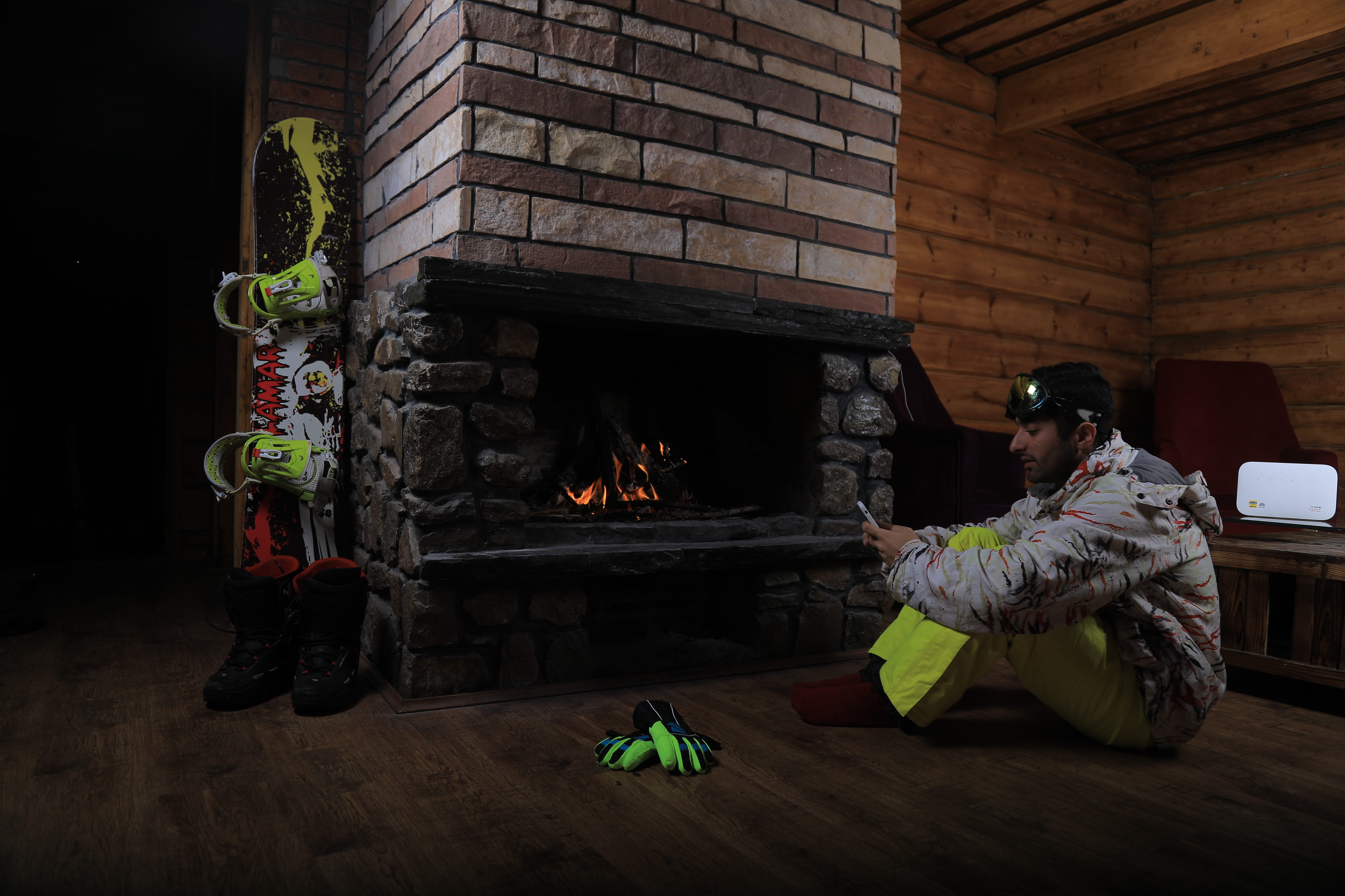one person, architecture, nature, lifestyles, near, floor, interior design, man, tehran, fireplace, snowboard, burning, wood - material, apparel, snow, HD Wallpaper