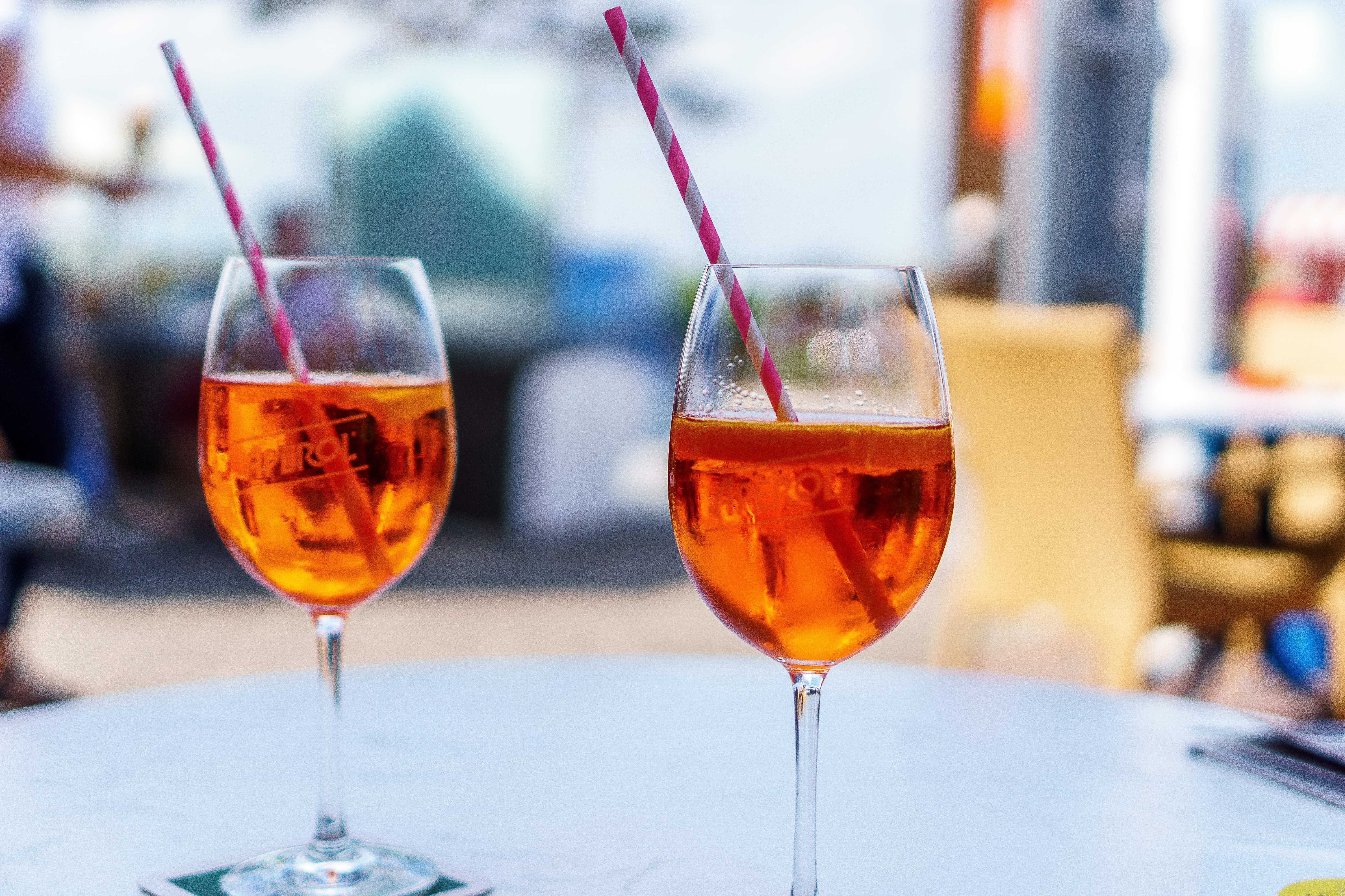 Cocktail Glass, fruity, alcoholic, household equipment, day, liquor, filled, business, alcohol, food, food and drink, table, no people, two, restaurant, HD Wallpaper