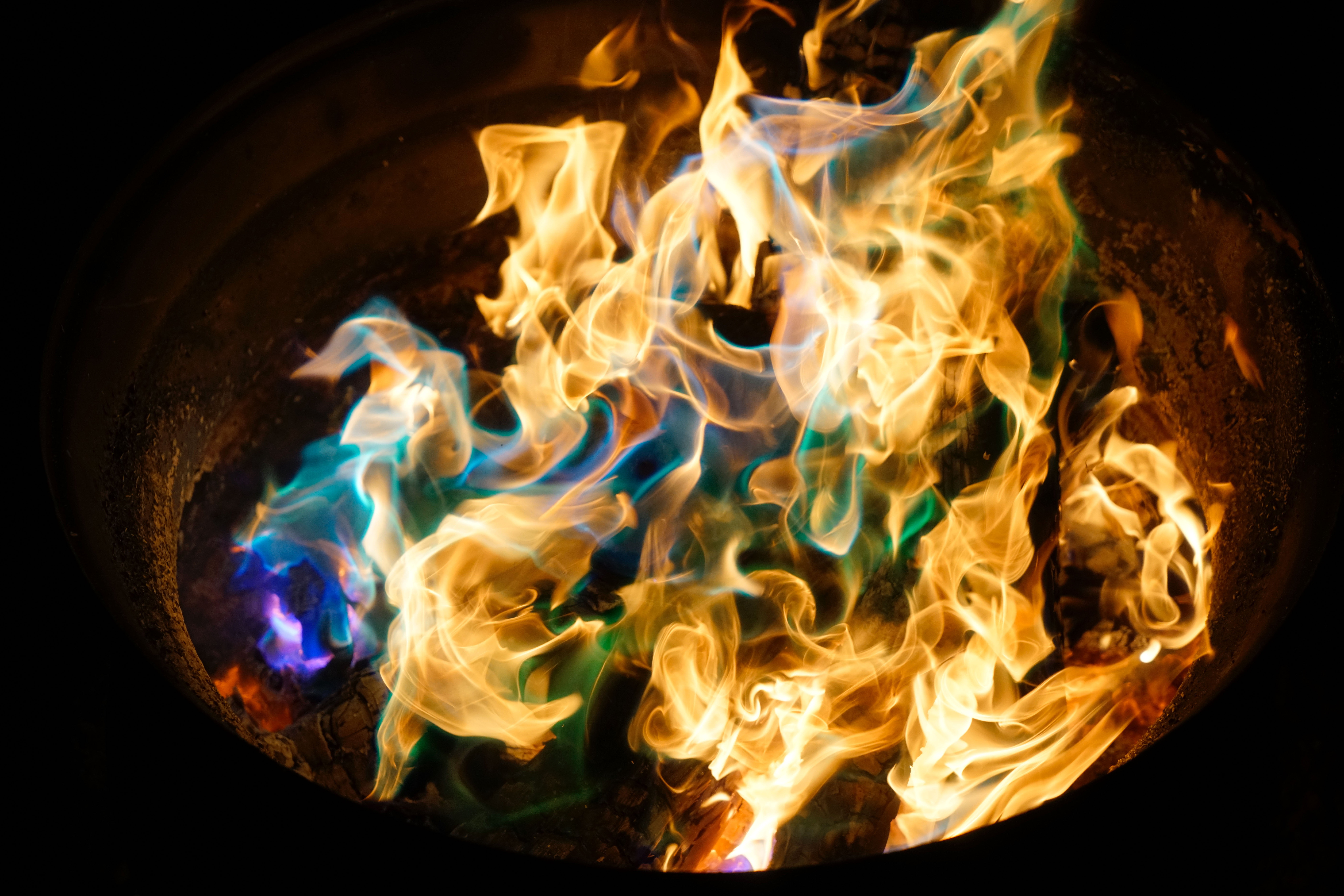 inferno, fire - Natural Phenomenon, 8K, no people, motion, panoramic, communication, orange color, dark, sign, bonfire, blurred motion, charcoal, nature, HD Wallpaper