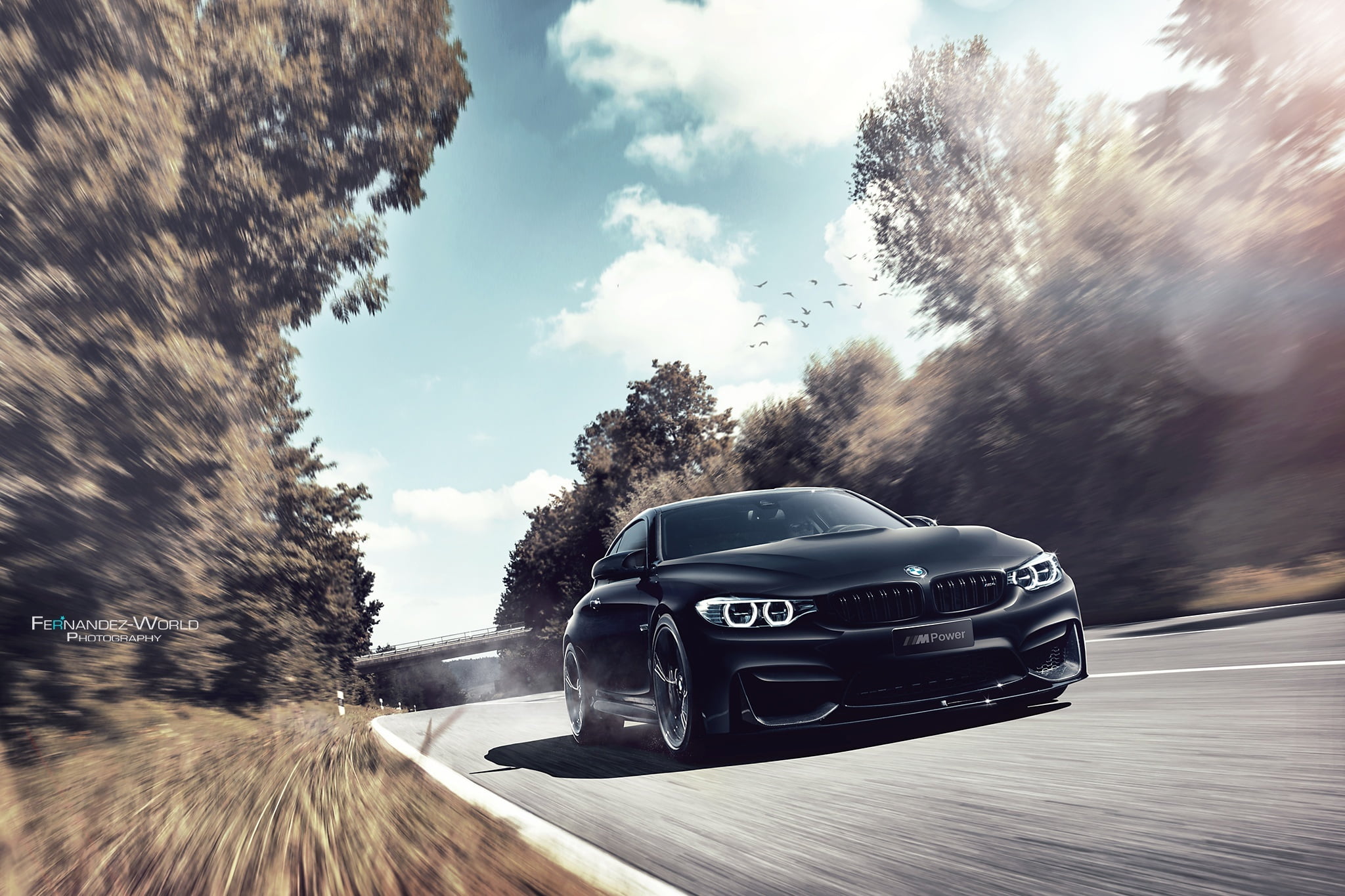 sky, German, transportation, Speed, blurred Motion, technology, luxury, Black, sports Utility Vehicle, highway, motion, day, new, travel, tree, BMW, window, HD Wallpaper