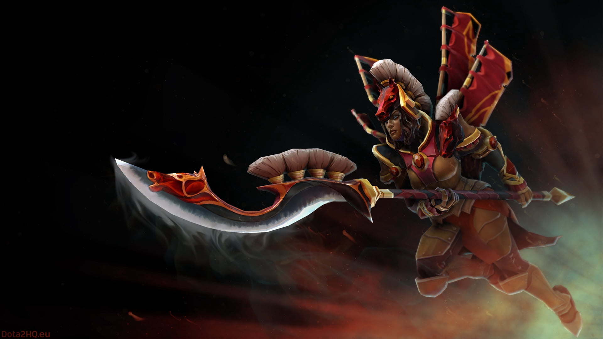 creativity, performance, dota 2, art and craft, full length, digital composite, black color, black background, red, legion commander, dancing, human body part, HD Wallpaper