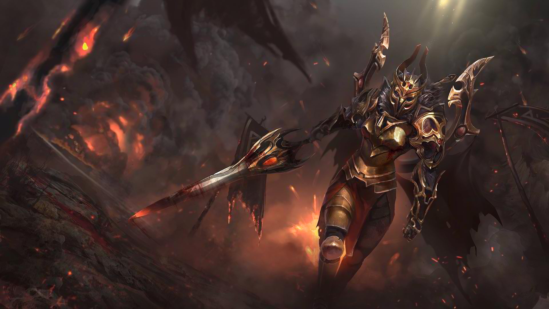 fantasy art, video games, armor, 1080P, Legion Commander, Dota 2, sword, HD Wallpaper