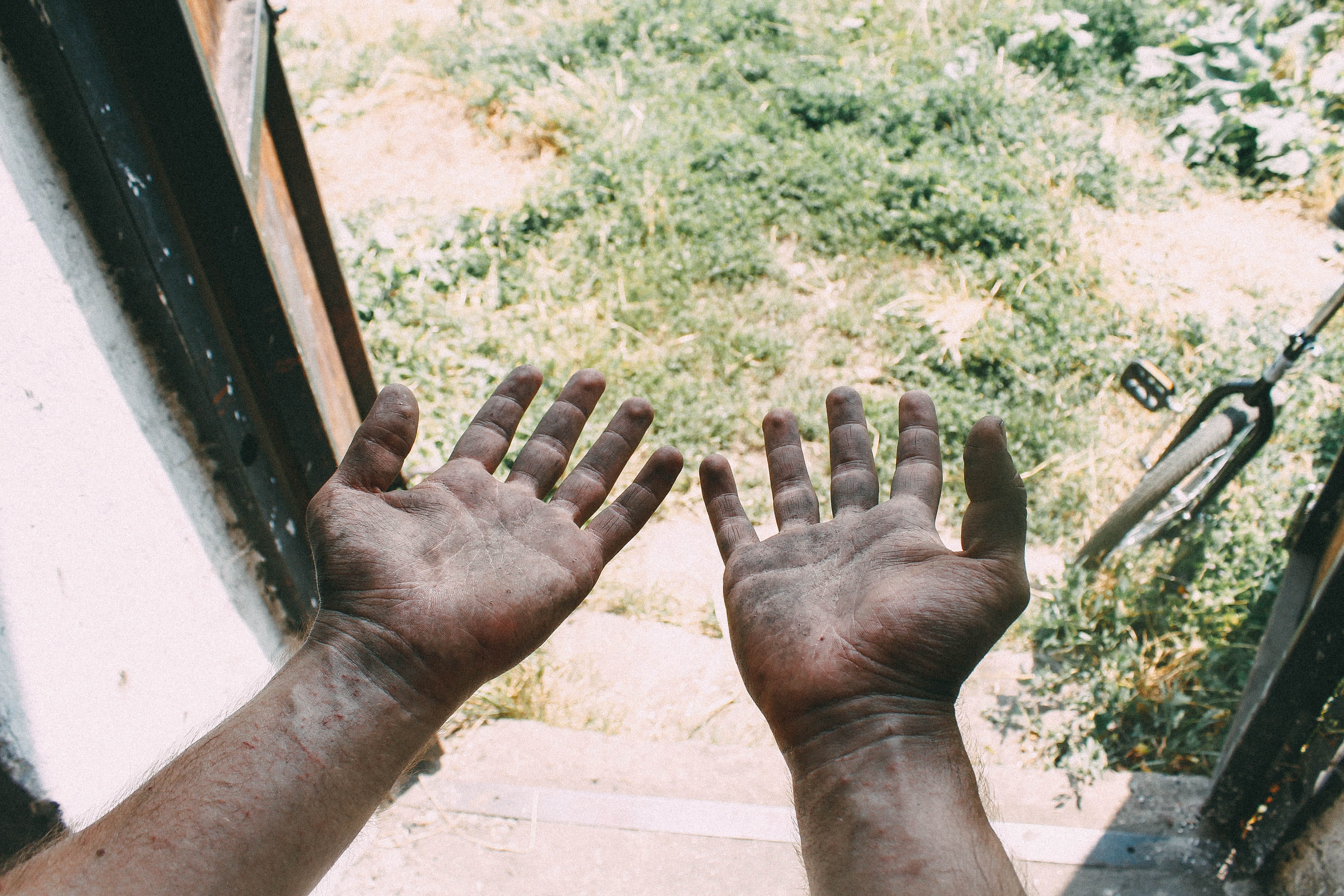 human limb, eduard militaru, tree, human foot, personal perspective, human body part, unicycle, hand, unrecognizable person, hands, forge, 4K, fire, fingers, HD Wallpaper