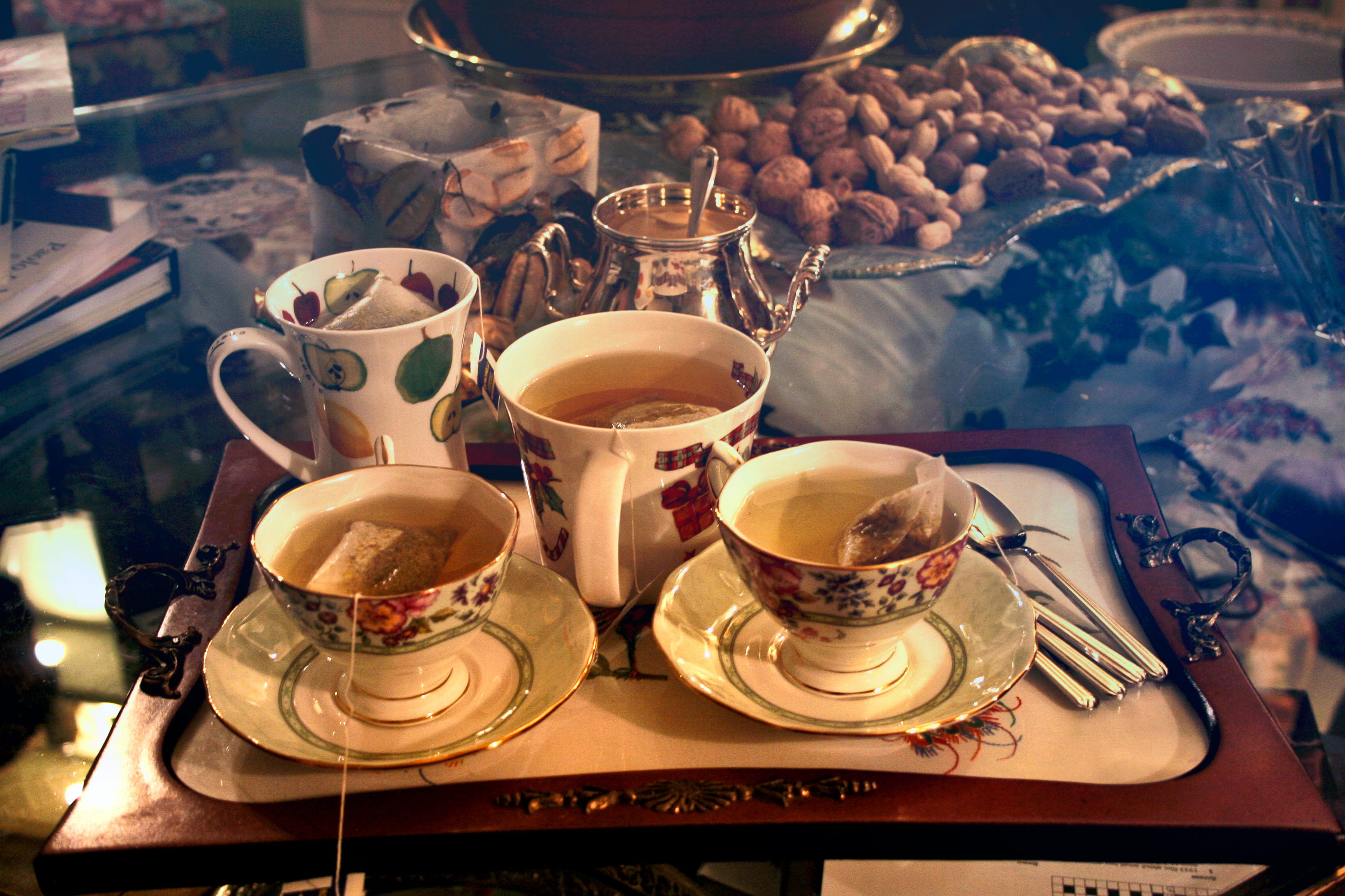 tea cup, breakfast, close-up, indoors, crockery, cups, food and drink, ceramics, spoon, tea, tea - hot drink, water, tisane, refreshment, drink, winter, HD Wallpaper