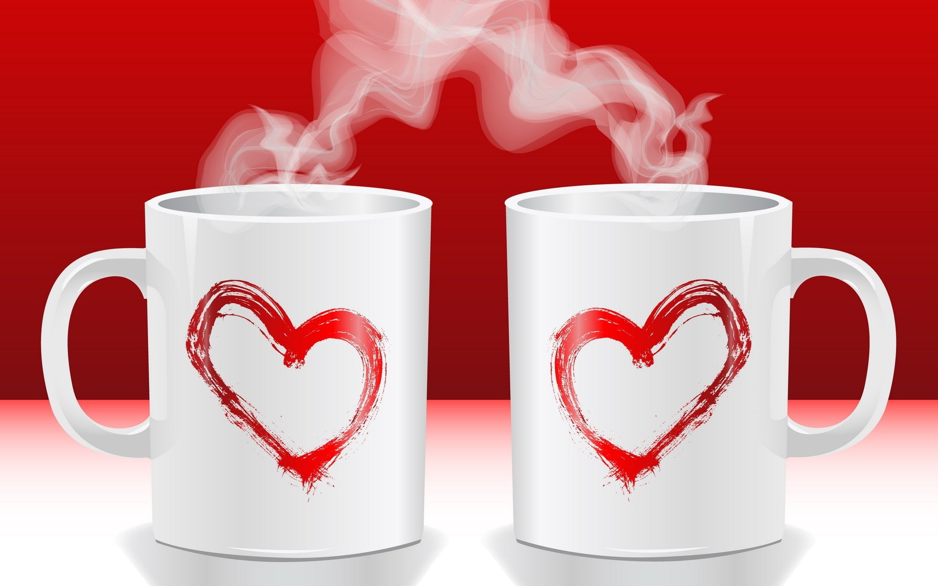 positive emotion, tea cup, studio shot, hot drink, heart shape, Cup, refreshment, food, mug, Hot, drink, Love, emotion, red, creativity, white color, Heart, HD Wallpaper